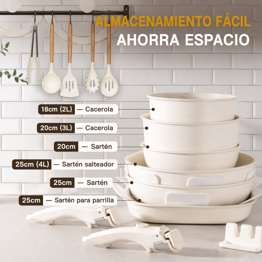 Batería De Cocina Juego De Sartenes 22 Piezas