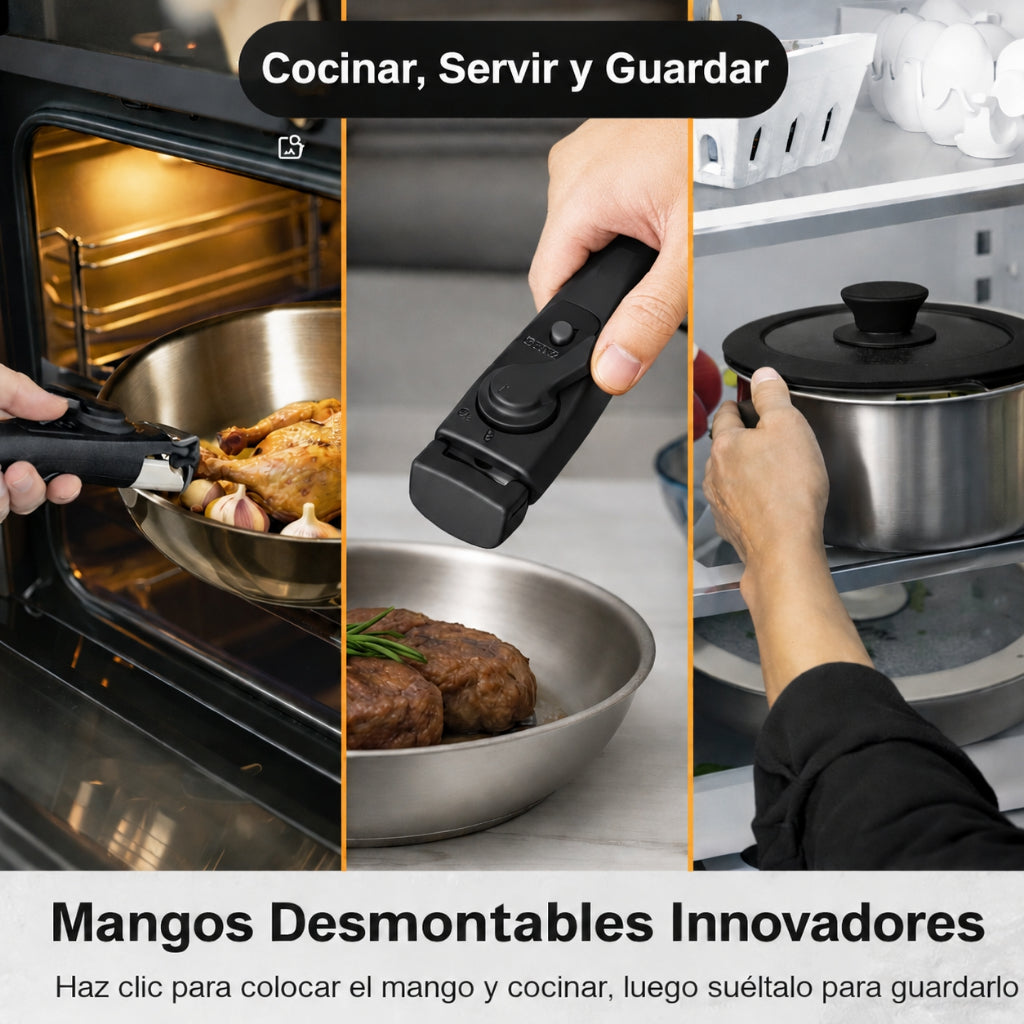 17pcs Bateria De Cocina Juego De Ollas Y Sartenes Acero Inoxidable Antiadherente para Inducción