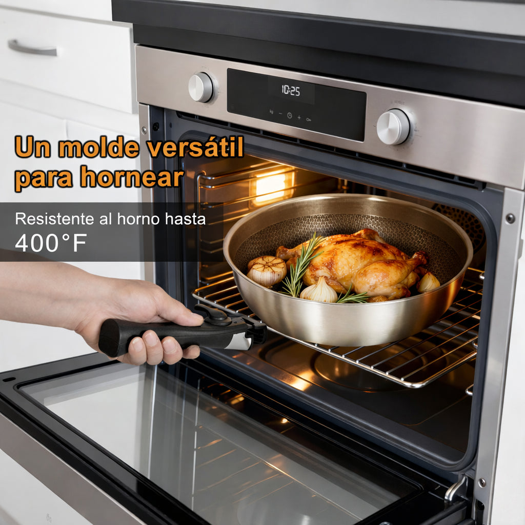 17pcs Bateria De Cocina Juego De Ollas Y Sartenes Acero Inoxidable Antiadherente para Inducción