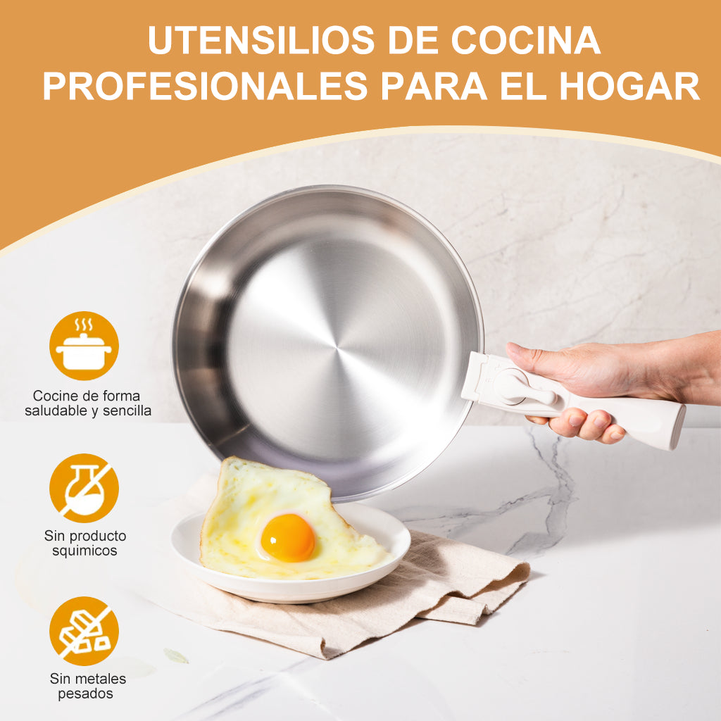 17pcs Bateria De Cocina Juego De Ollas Y Sartenes Acero Inoxidable Antiadherente para Inducción