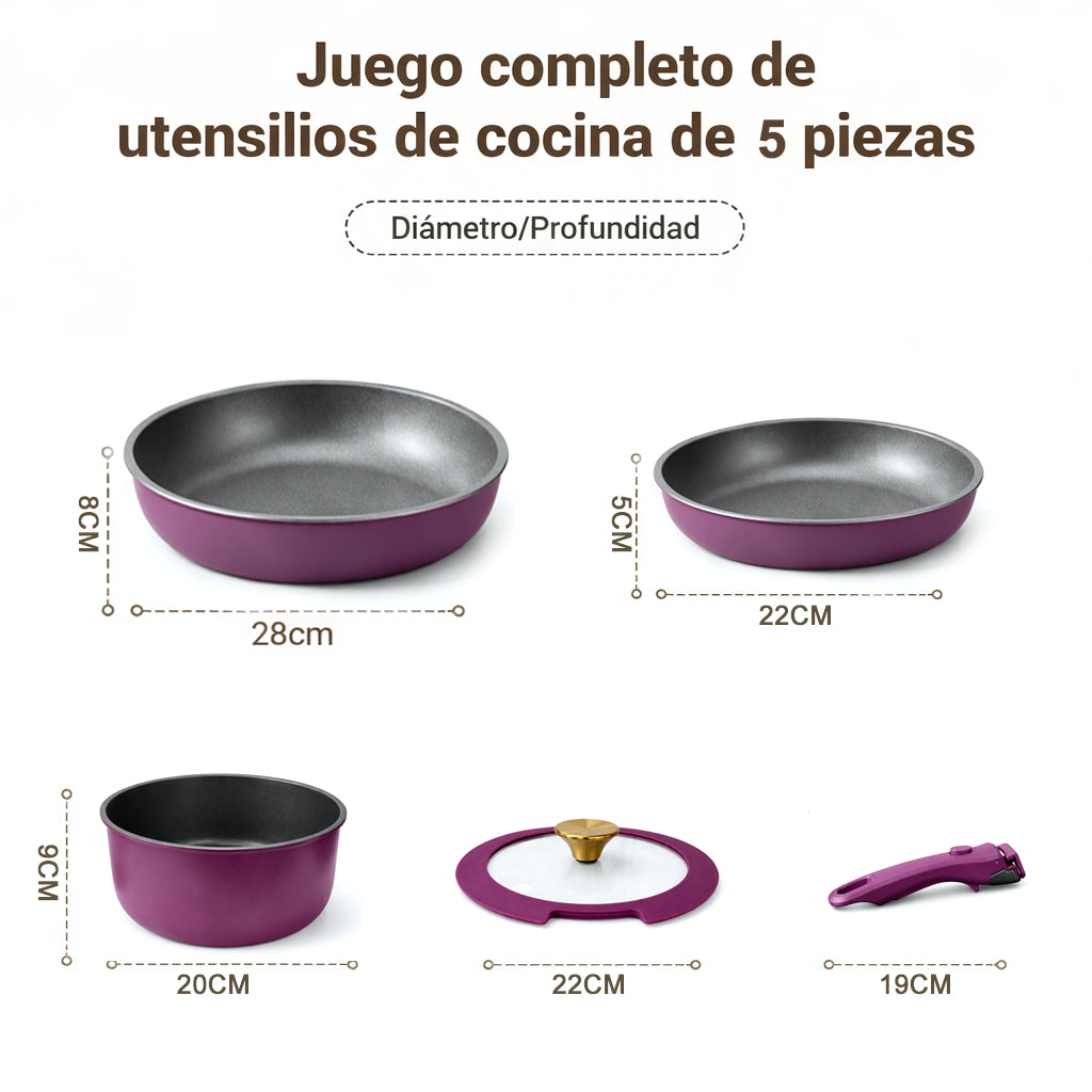 Juego De Sartenes 3 Piezas De Aluminio Con Antiadherente