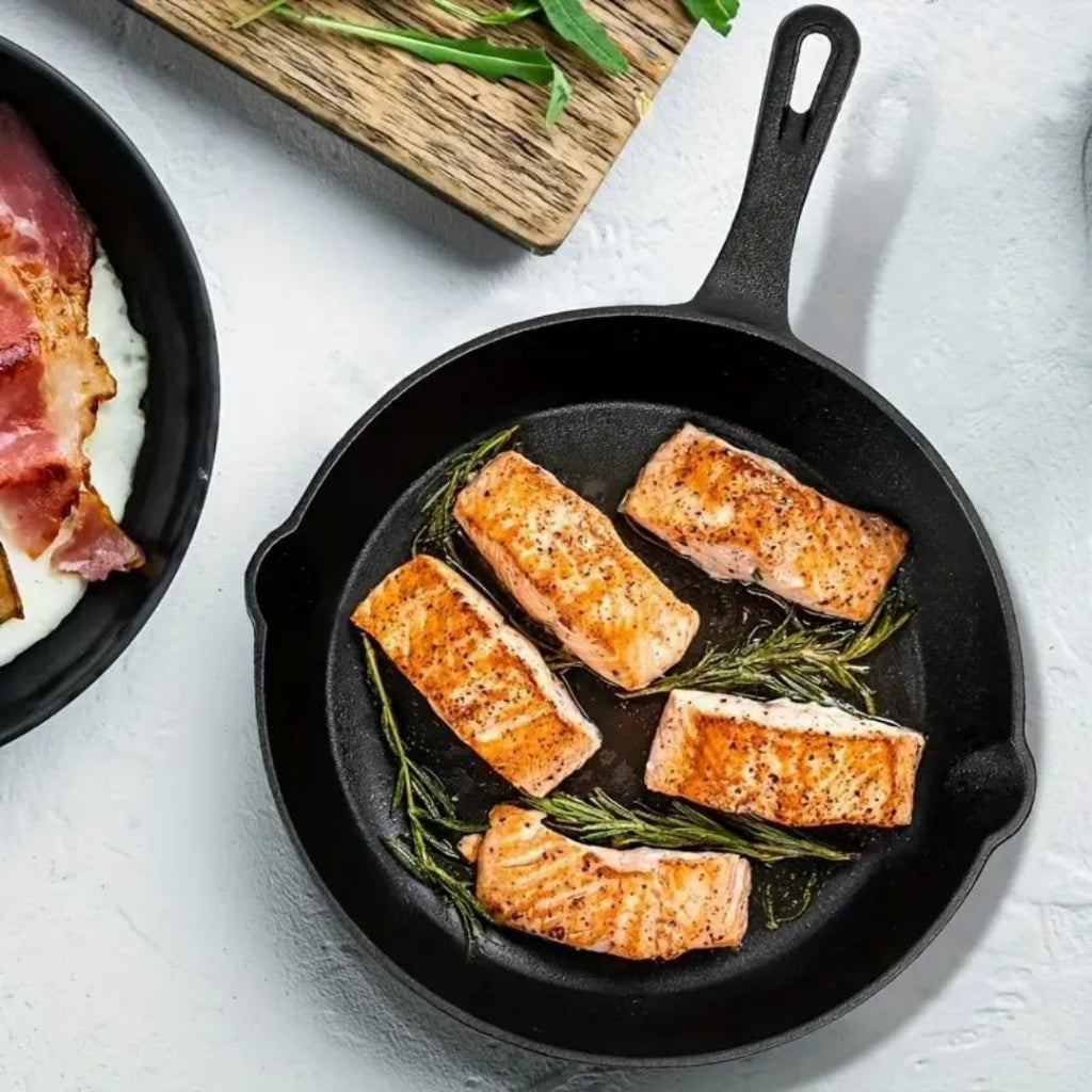 Oferta Flash Set 4 Sartenes Hierro Fundido Duradero para Cocina Inducción Gas