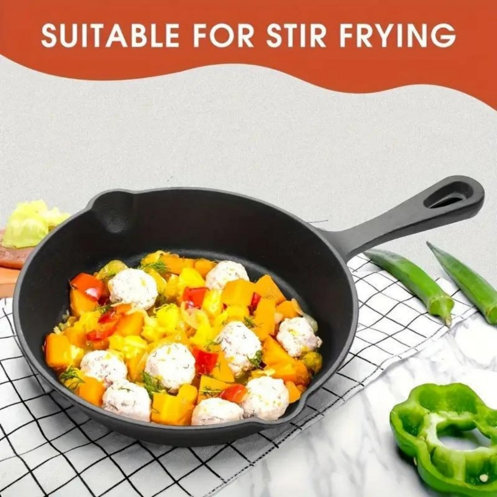 Oferta Flash Set 4 Sartenes Hierro Fundido Duradero para Cocina Inducción Gas