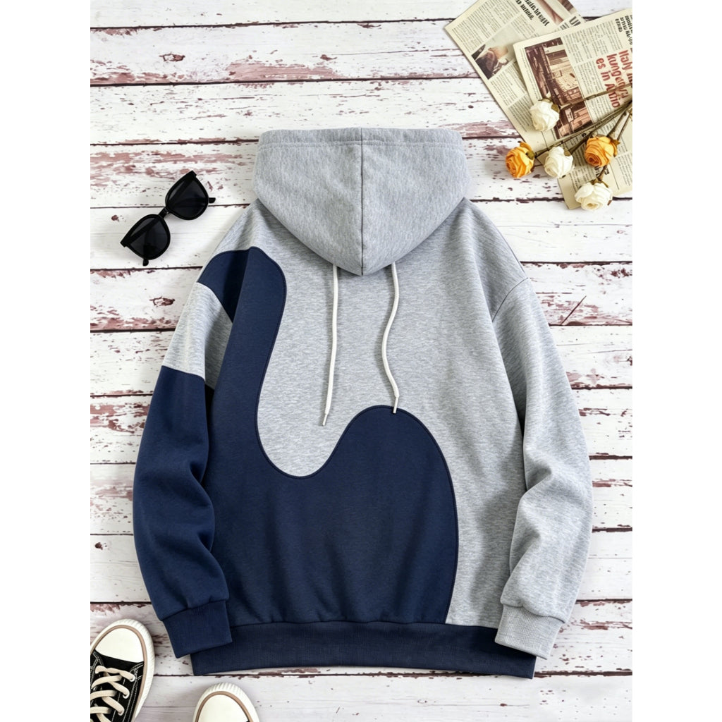 Sudadera con Capucha Color Block Oversize Casual Streetwear Para Mujer