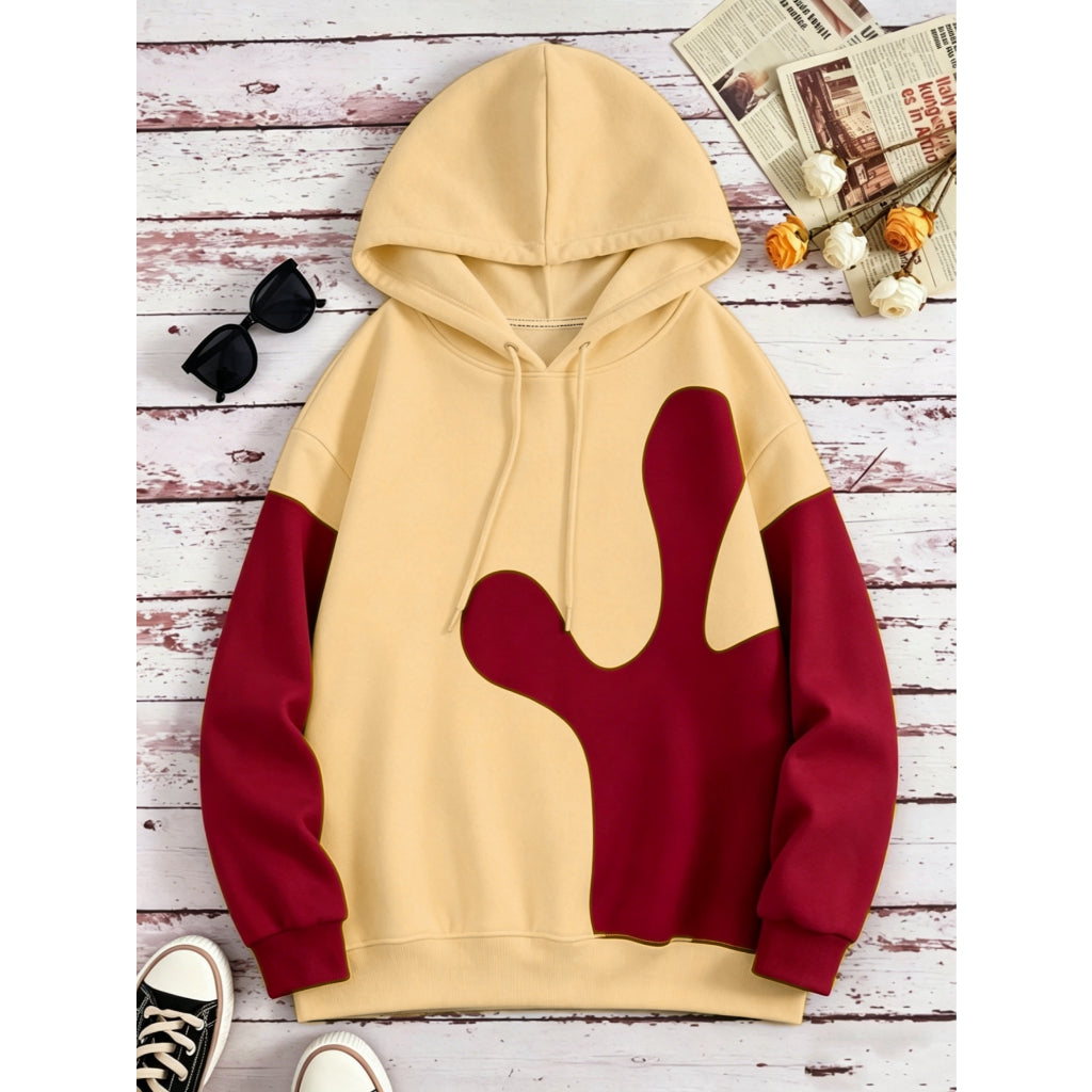 Sudadera con Capucha Color Block Oversize Casual Streetwear Para Mujer