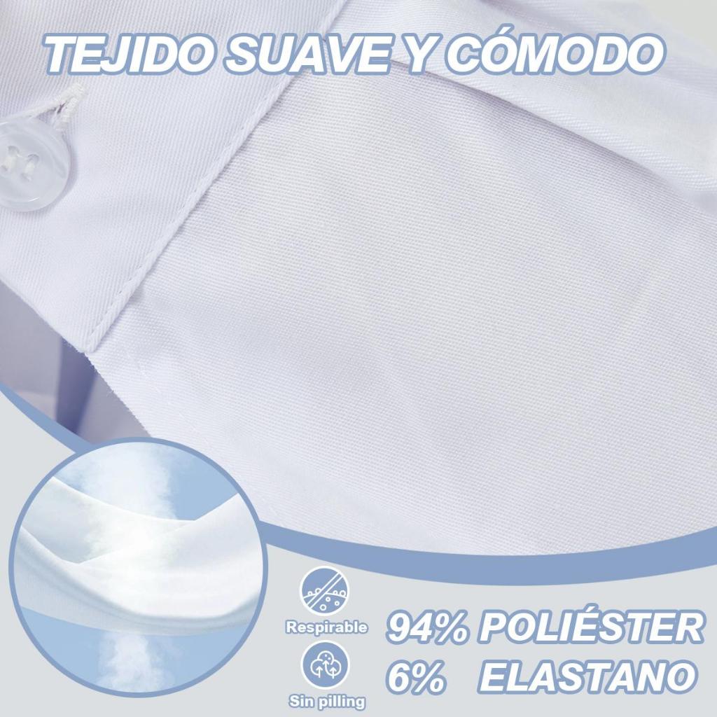 Bata Médica Unisex Nieion Manga Larga Tela Transpirable Lavable