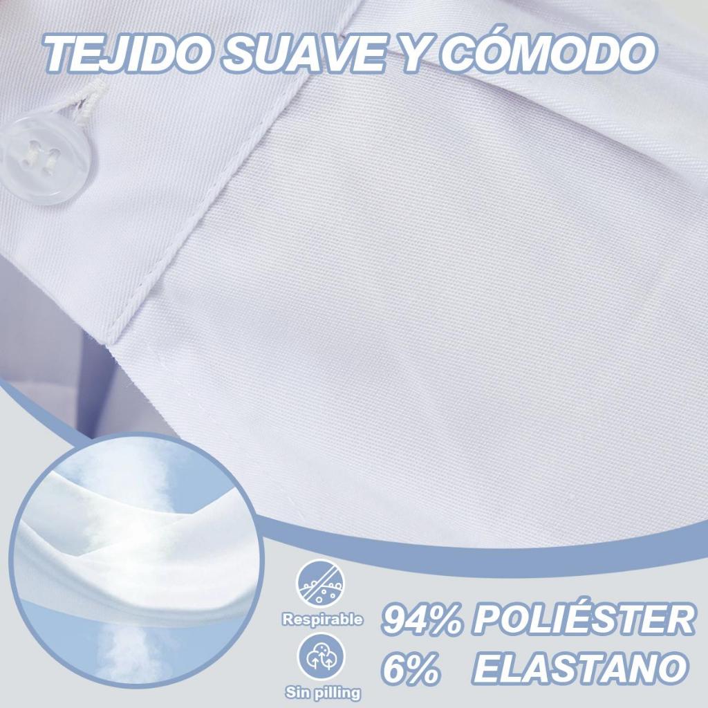 Bata Médica Unisex Nieion Manga Corta Tela Transpirable Lavable