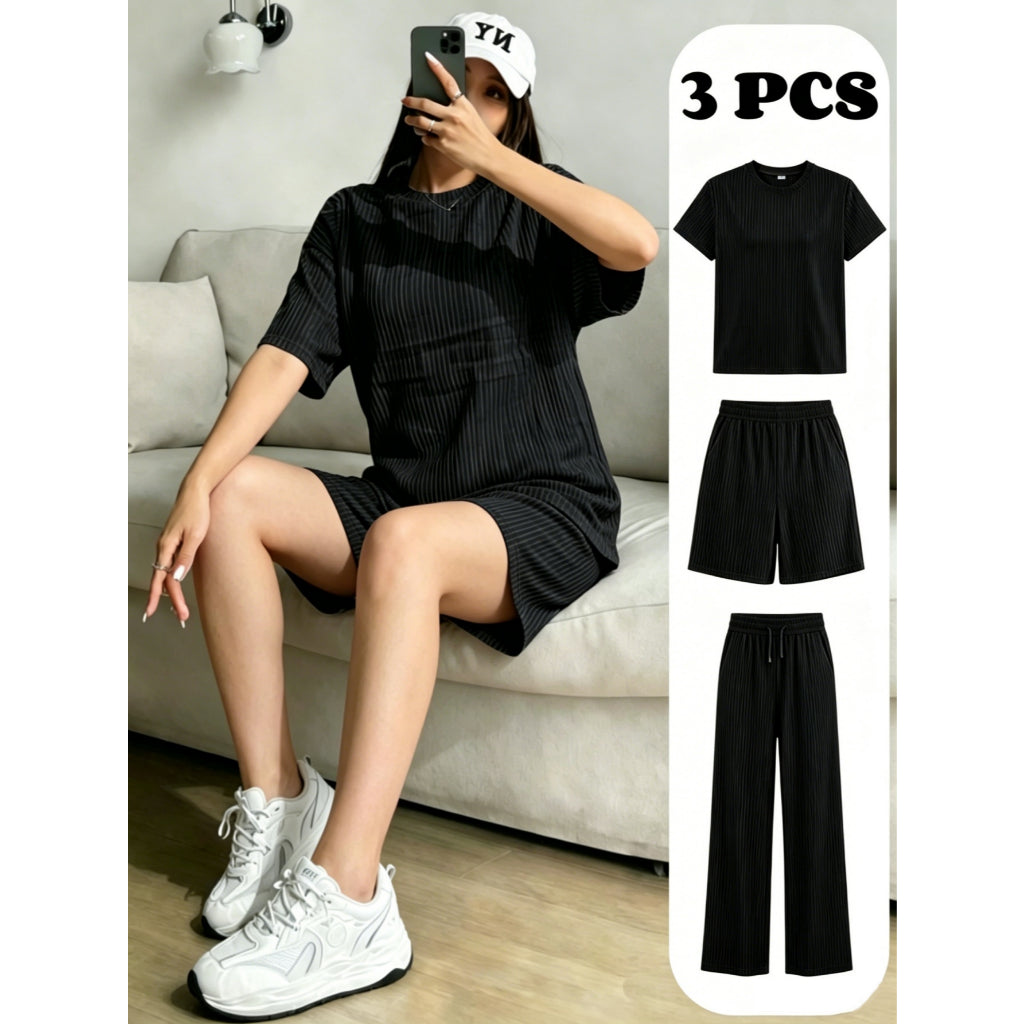 Conjunto 3 Piezas Ropa Casual Mujer, Conjunto Comodo Ribeteado,