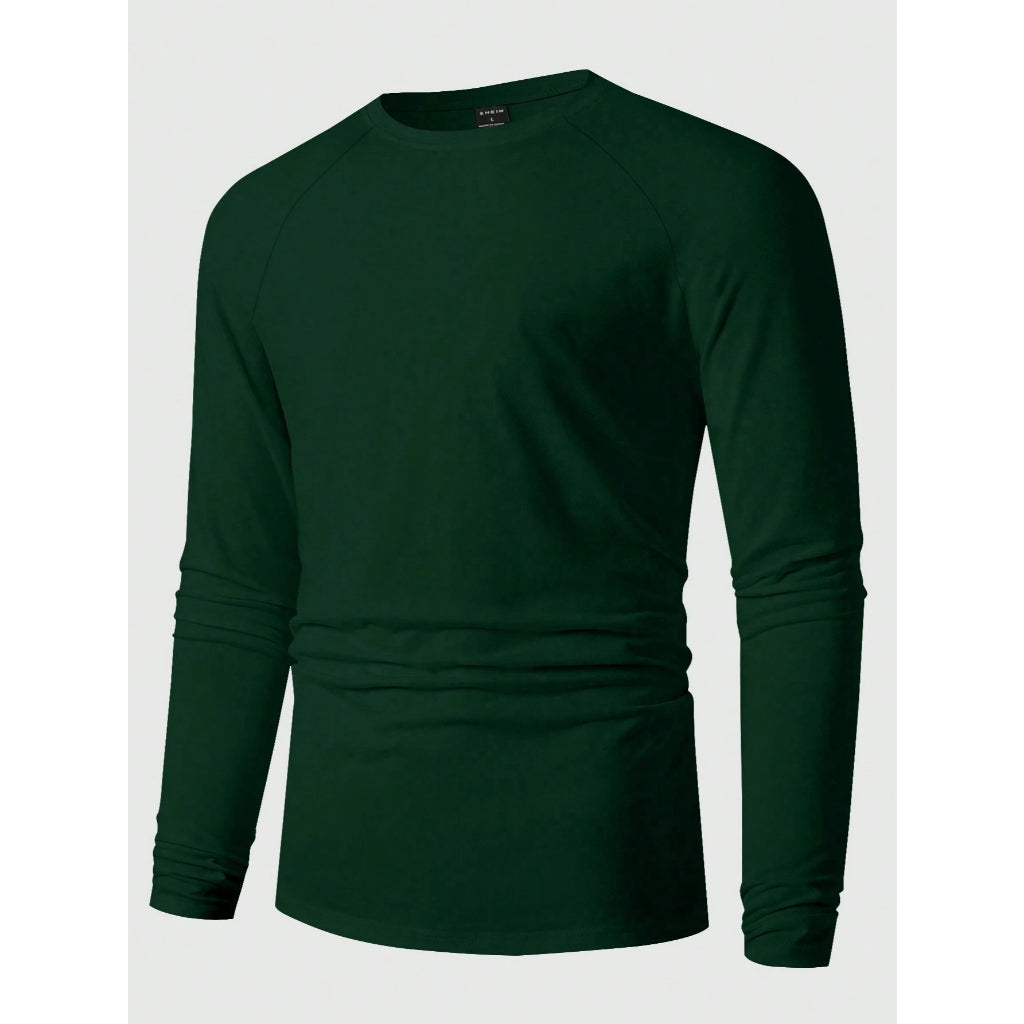 Oferta 6PCS Playera Manga Larga Hombre Suave Elástica Cuello Redondo