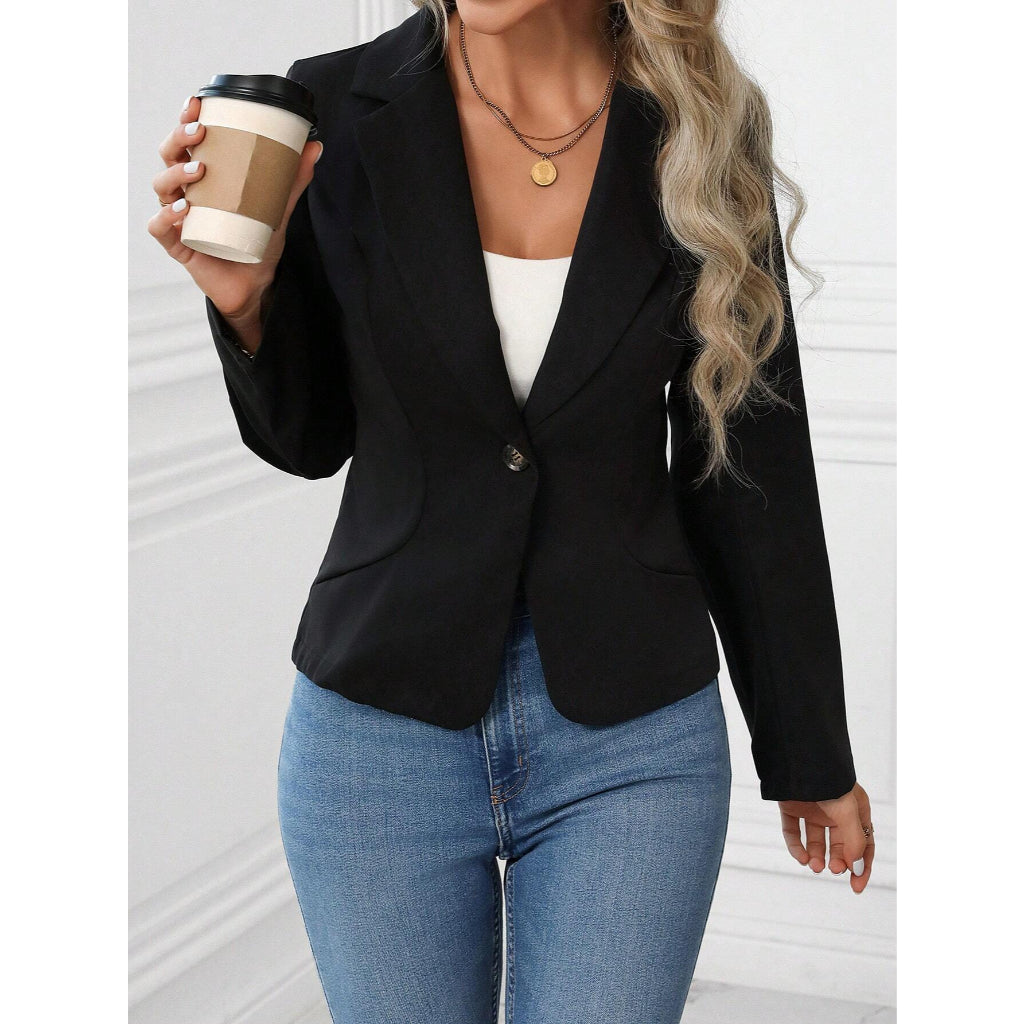 Limitada Blazer Mujer Ajustado Elegante Chaqueta Formal Negro