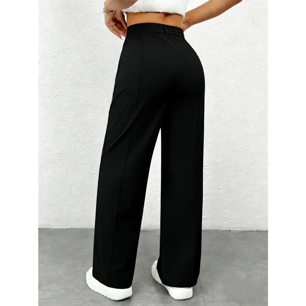 Pantalones Deportivos Mujer Suaves Cintura Alta Pierna Ancha Gris Casual Yoga Jogger con Cordón