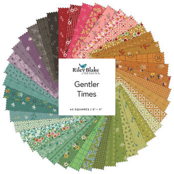 Charm Pack Tiempos Más Gentiles Lori Holt Colores 42 piezas de 12.5 cm