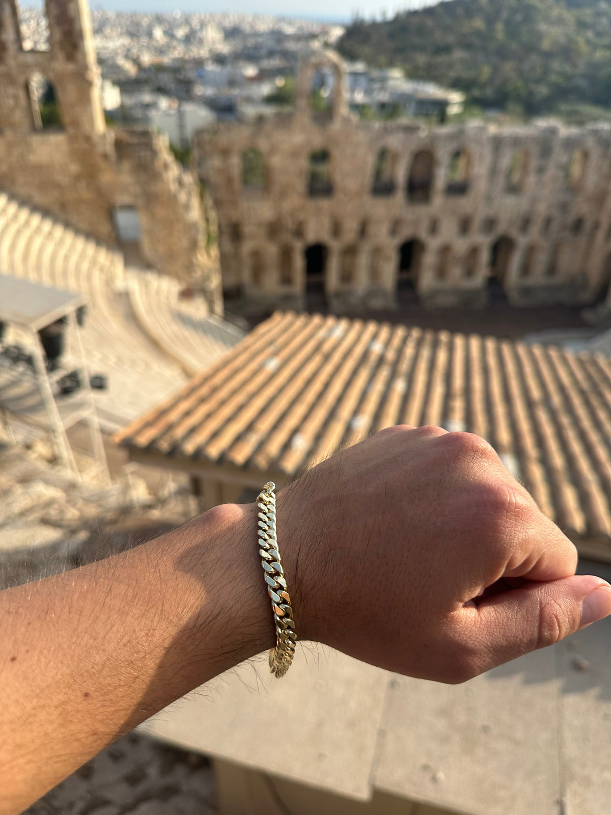Pulsera Cubana 7.5 mm Oro Laminado 18 K