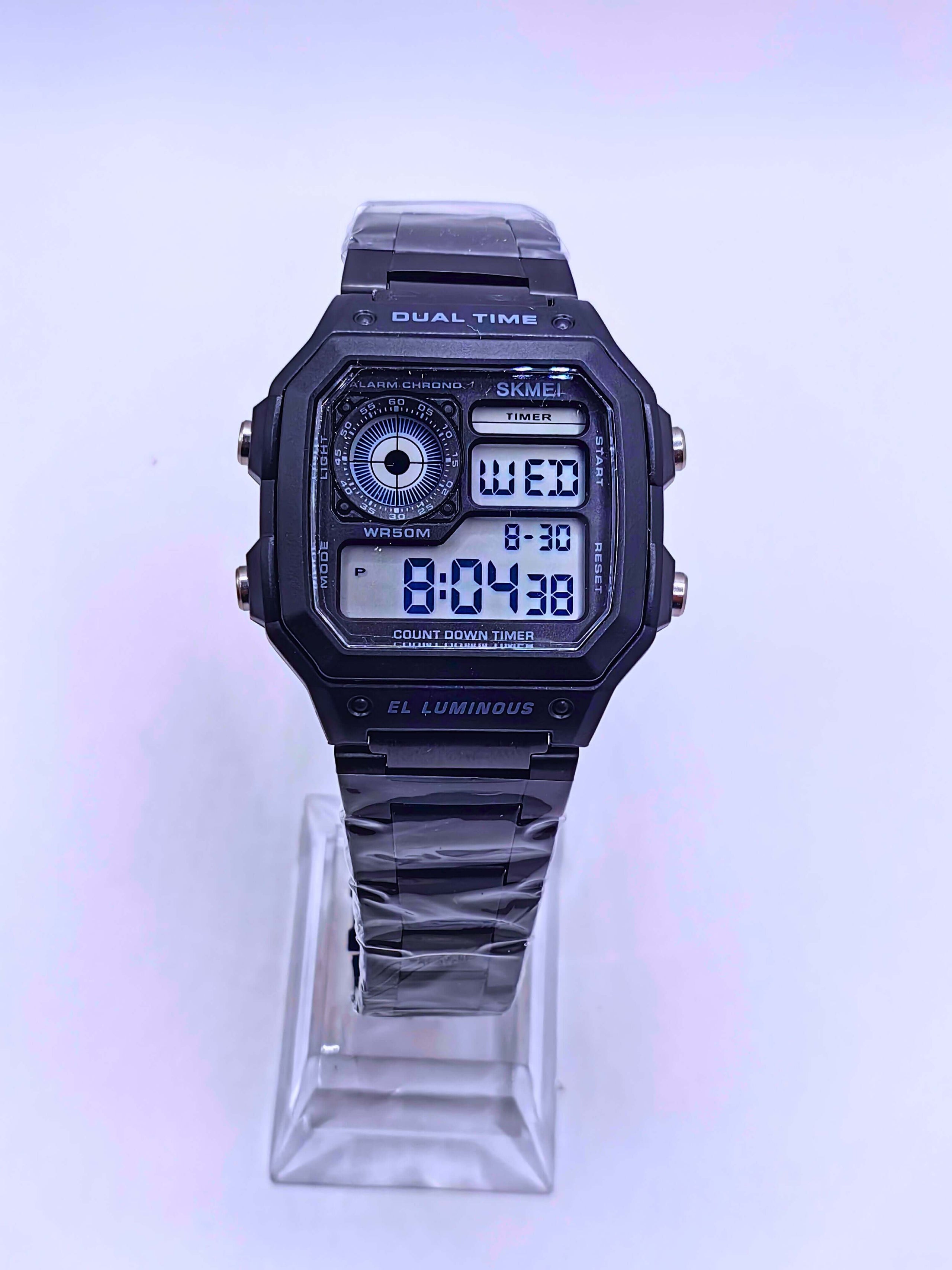 WA0008 - Reloj Digital Acero inoxidable Negro SKMEI