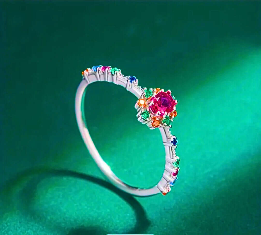 SR0055 - Anillo S925 Ley "Real Púrpura" Circonita Calenbi