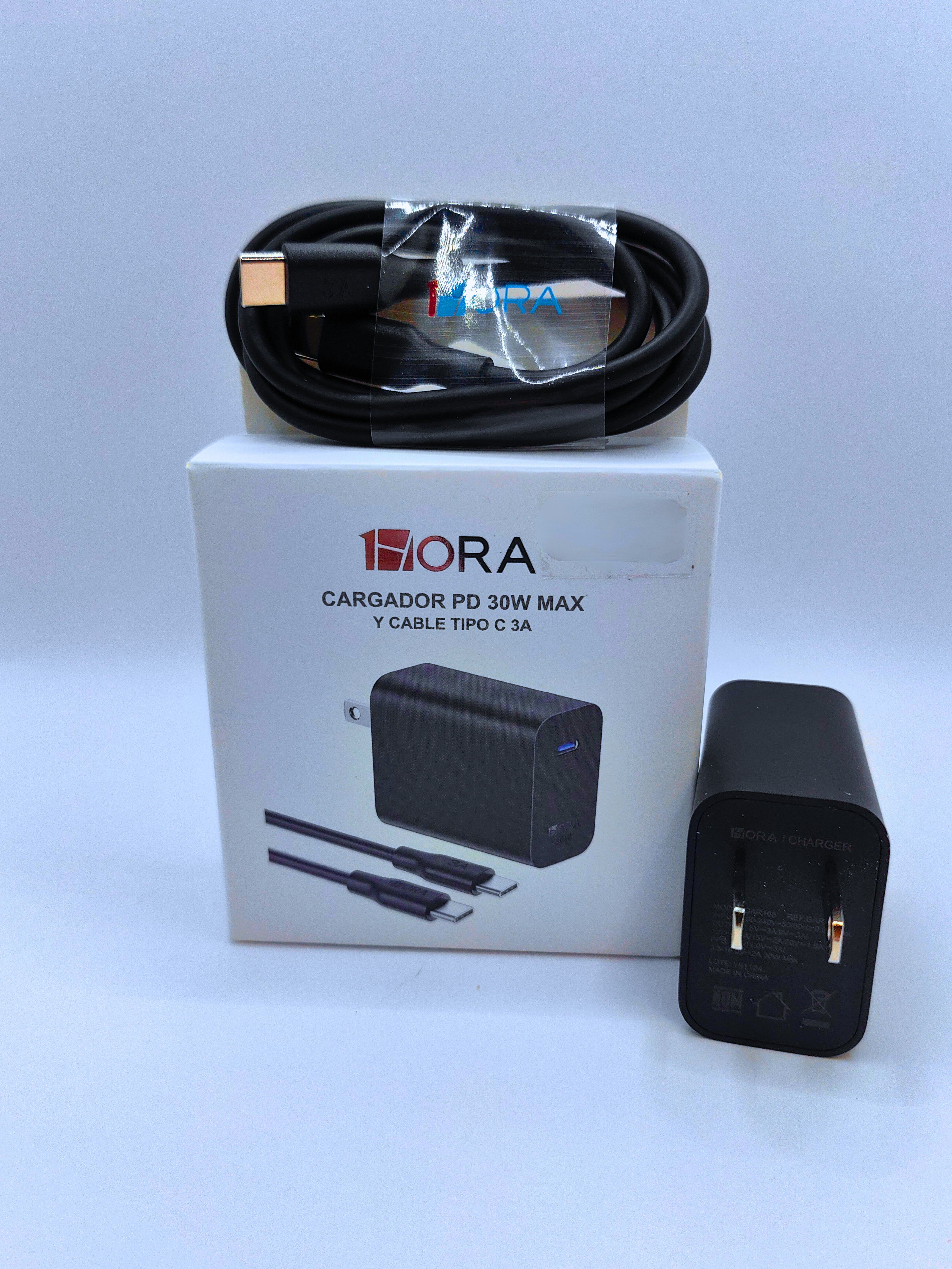 GAR165 - Cargador PD 30W MAX y Cable Tipo "C" 3A
