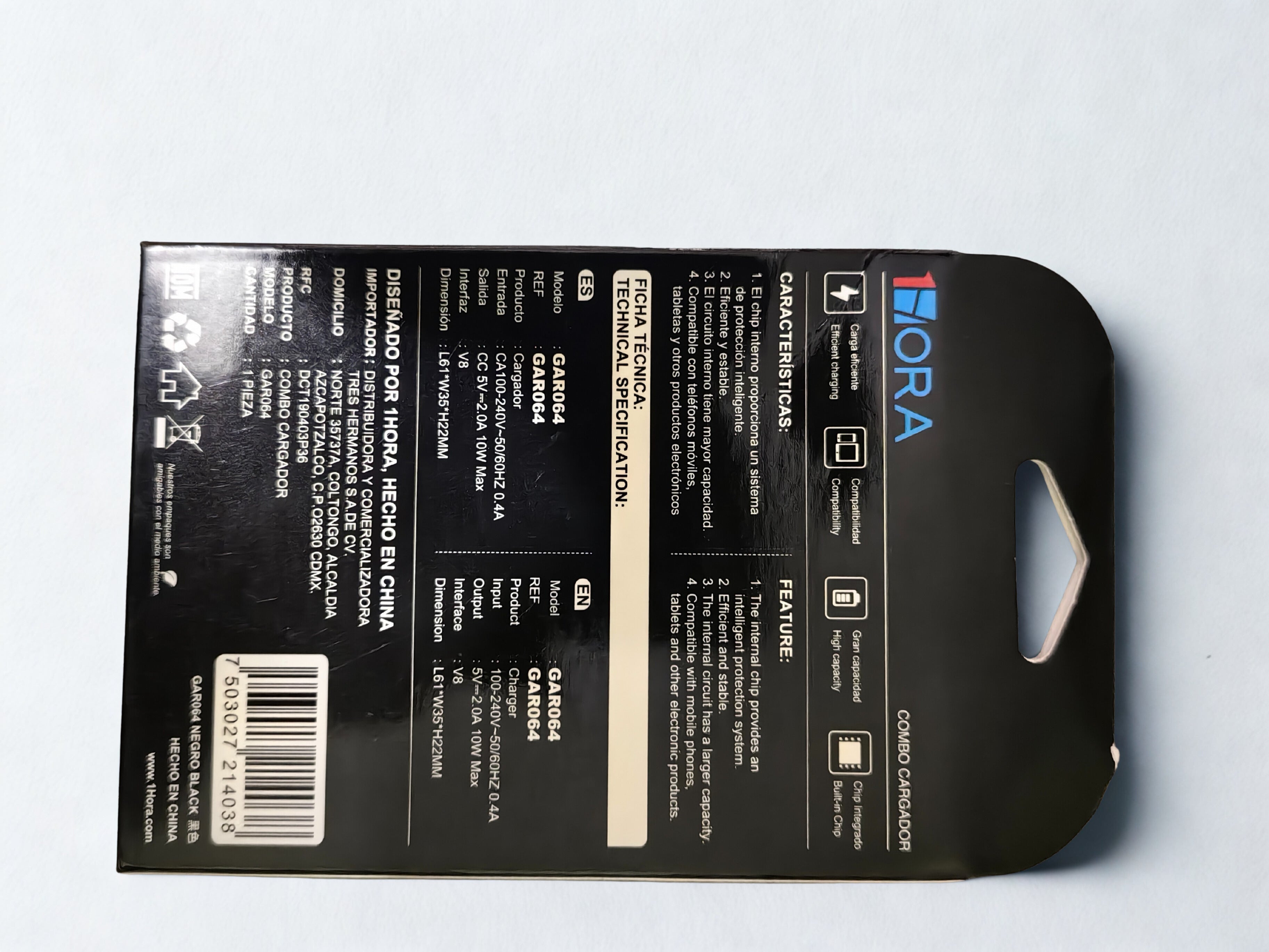 GAR064 - V8 Combo Cargador 10W