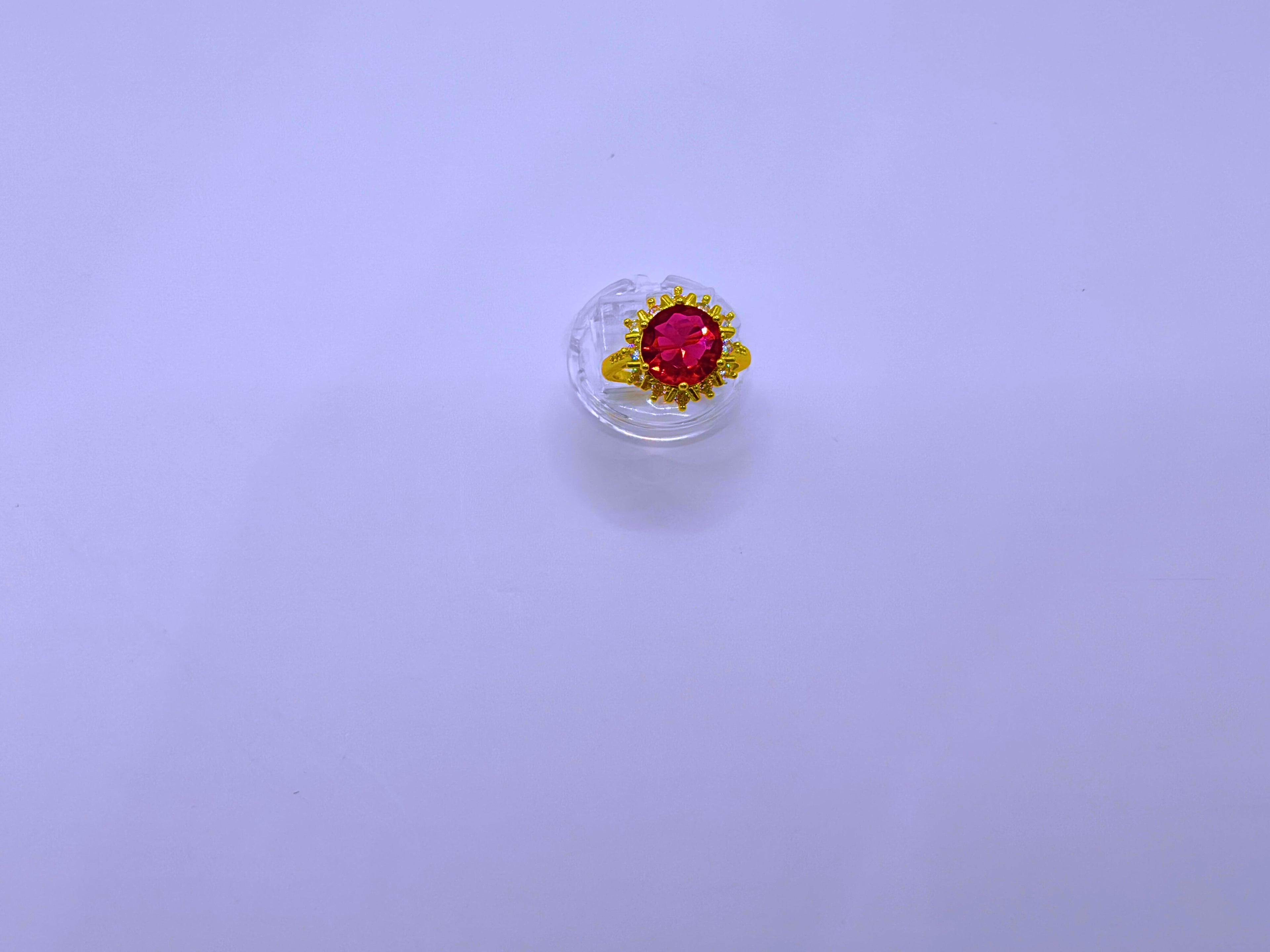 RB0013 - Anillo Cobre Copo Nieve Ajustable Chapa Oro 10K Calenbi