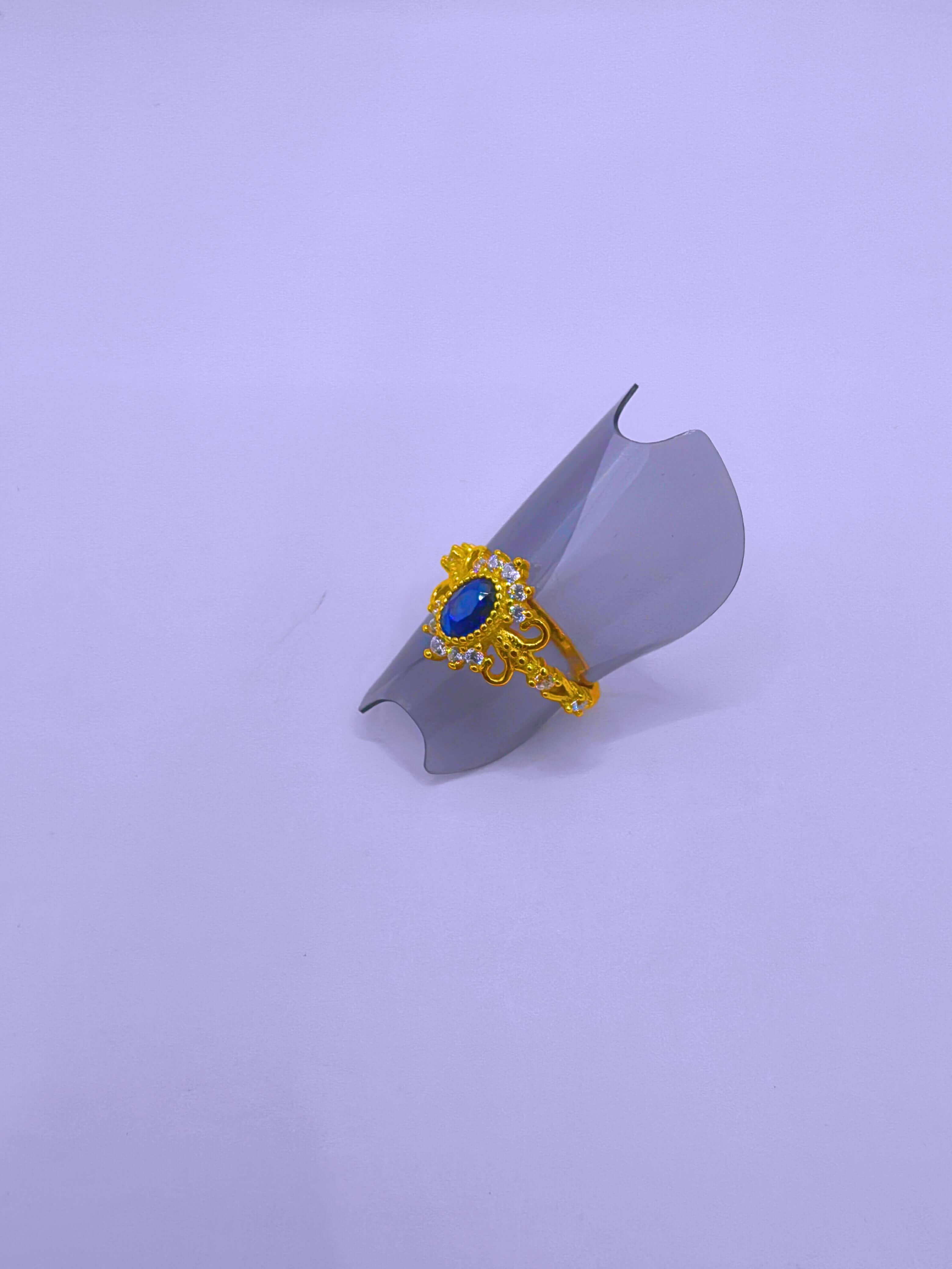 SR0069 - Anillo S925 Ley "Sello Real" Circonita Chapa Oro 12k