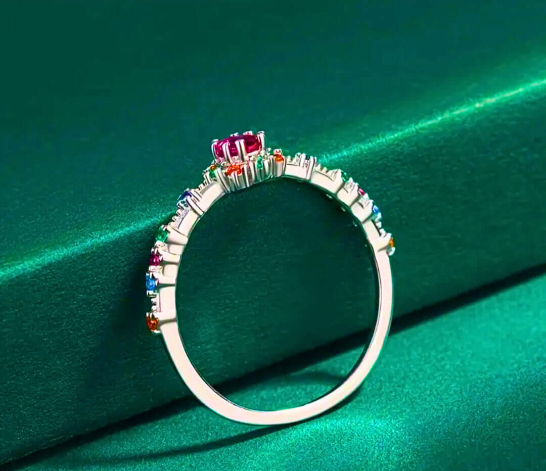 SR0055 - Anillo S925 Ley "Real Púrpura" Circonita Calenbi