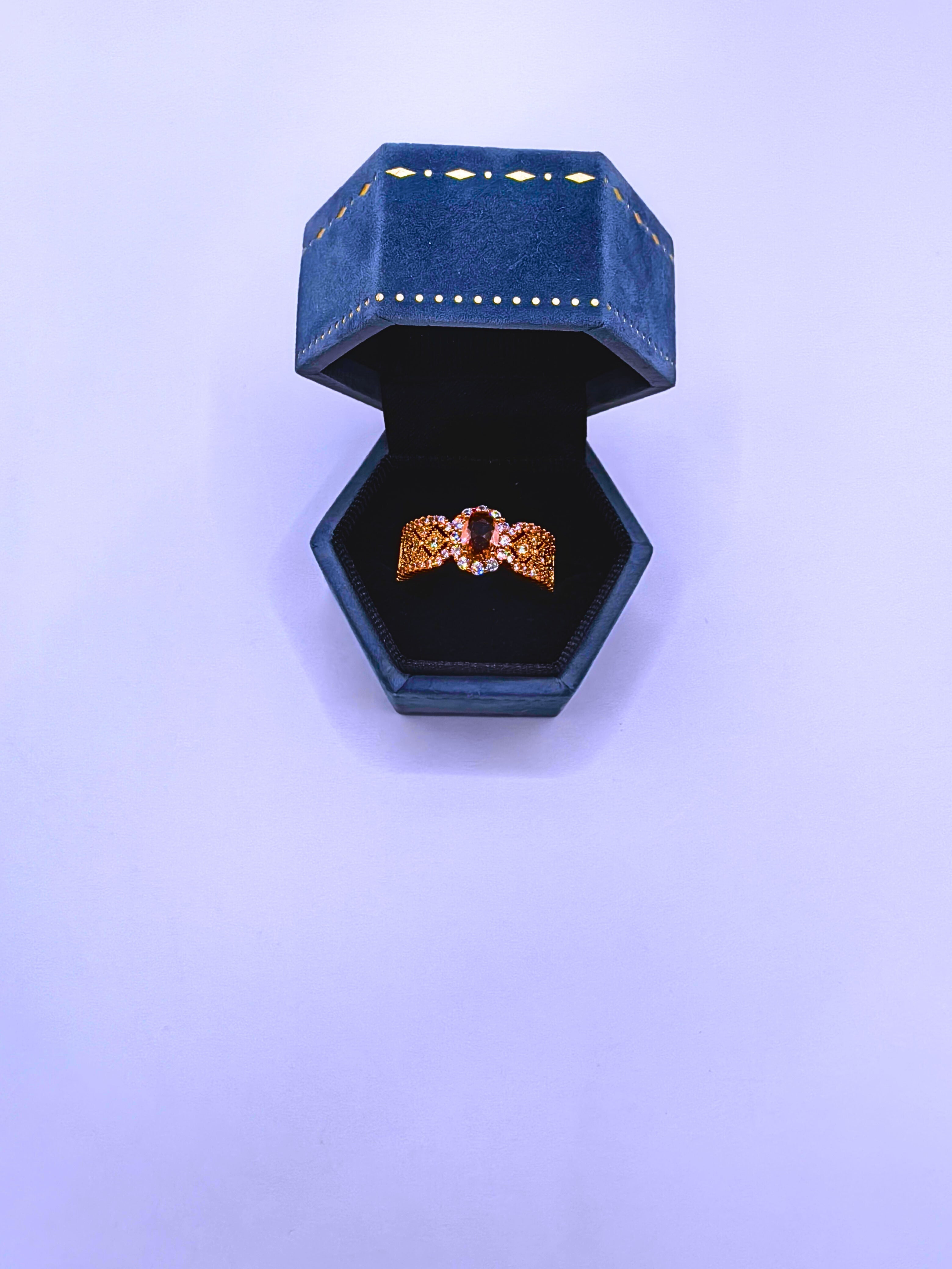 RB0061 - Anillo Acero Inoxidable Circonita Chapa Oro Rosa 14K Calenbi