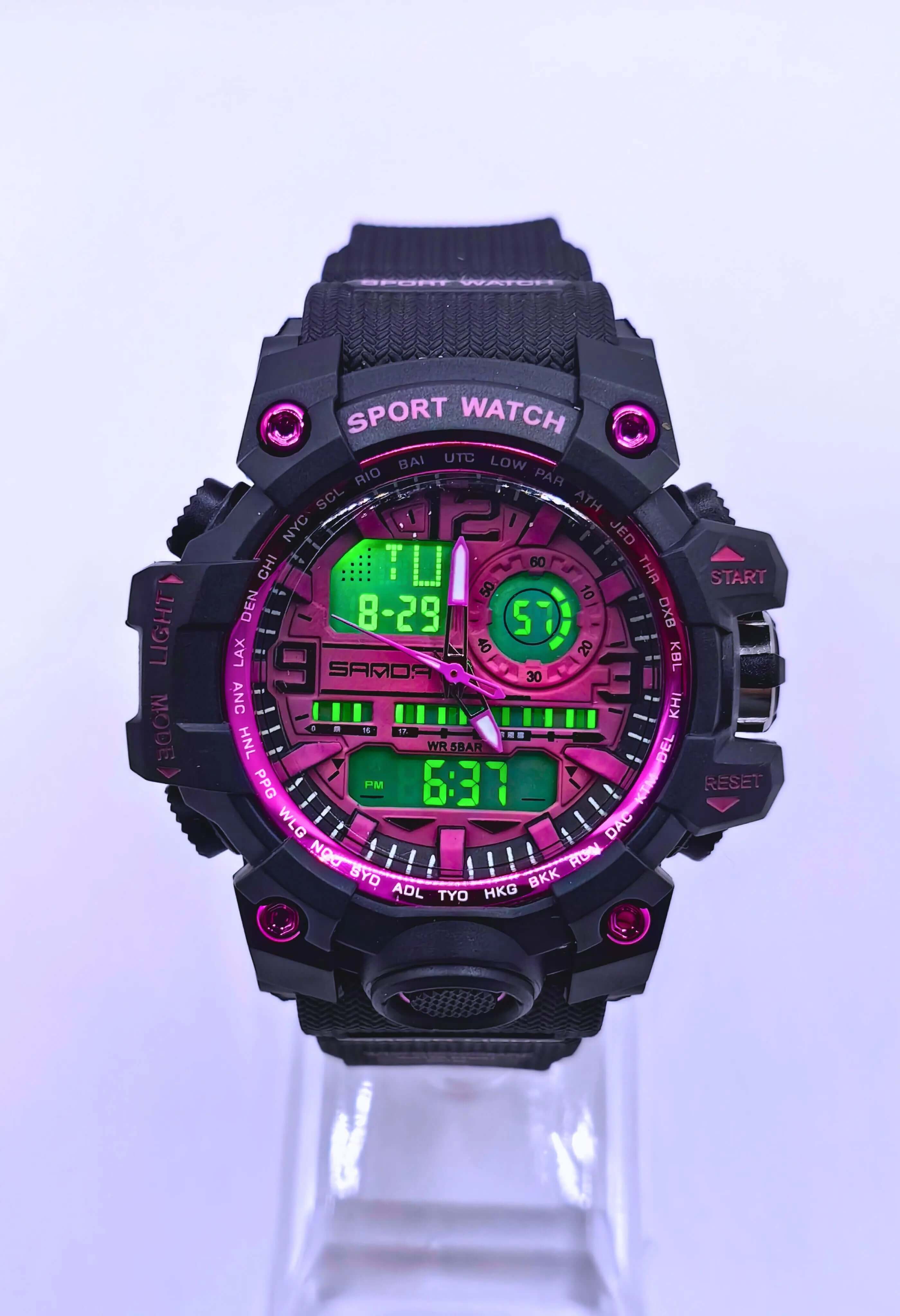 WA0023 - Reloj Digital/Análogo Plástico Negro SANDA