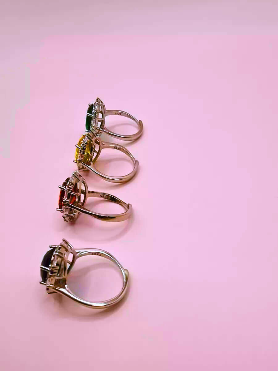 SR0024 - Anillo S925 Ley "Sello Real" Circonita Cubica Ajustable Calenbi