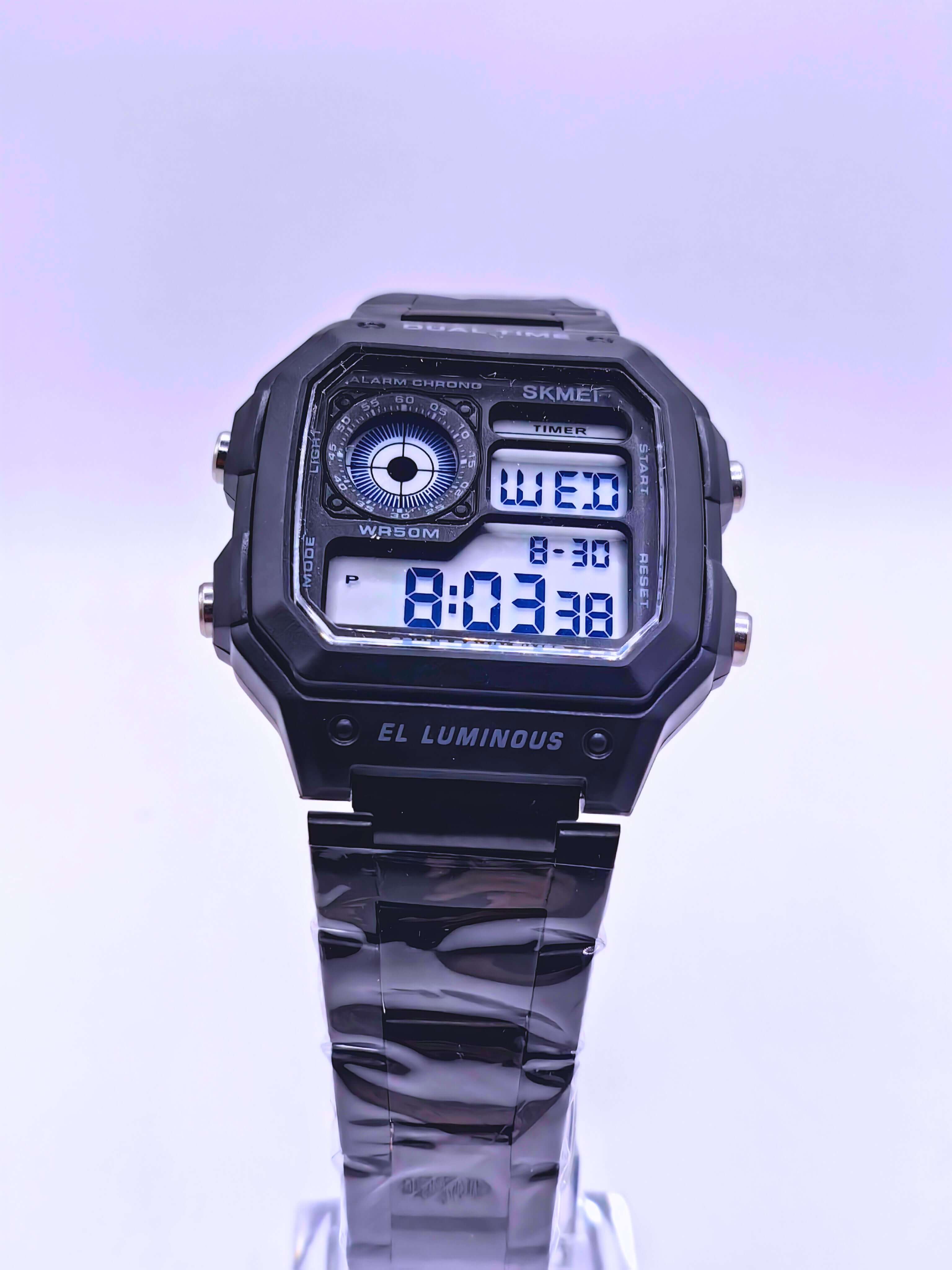 WA0008 - Reloj Digital Acero inoxidable Negro SKMEI