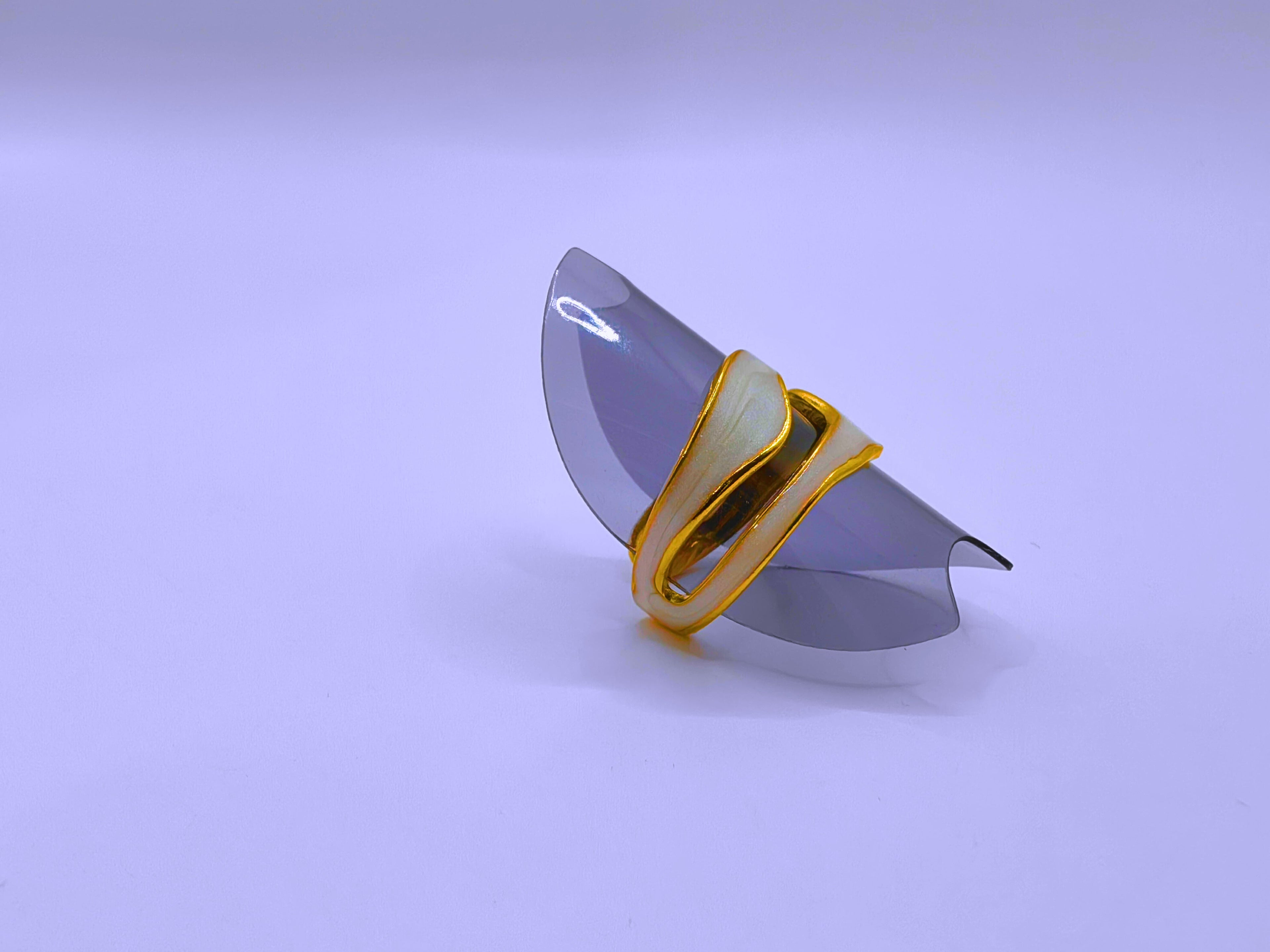 RB0006-10 Anillo Acero Inoxidable Epoxica Chapa Oro 10k Calenbi