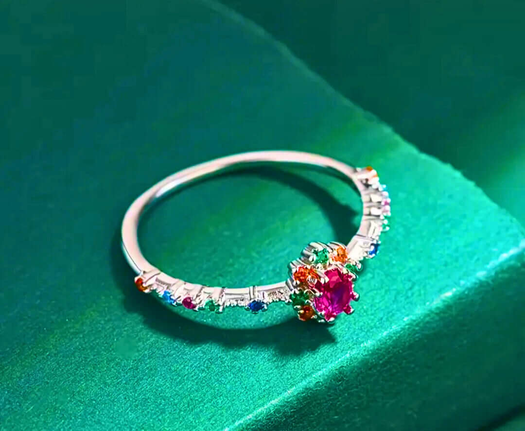 SR0055 - Anillo S925 Ley "Real Púrpura" Circonita Calenbi