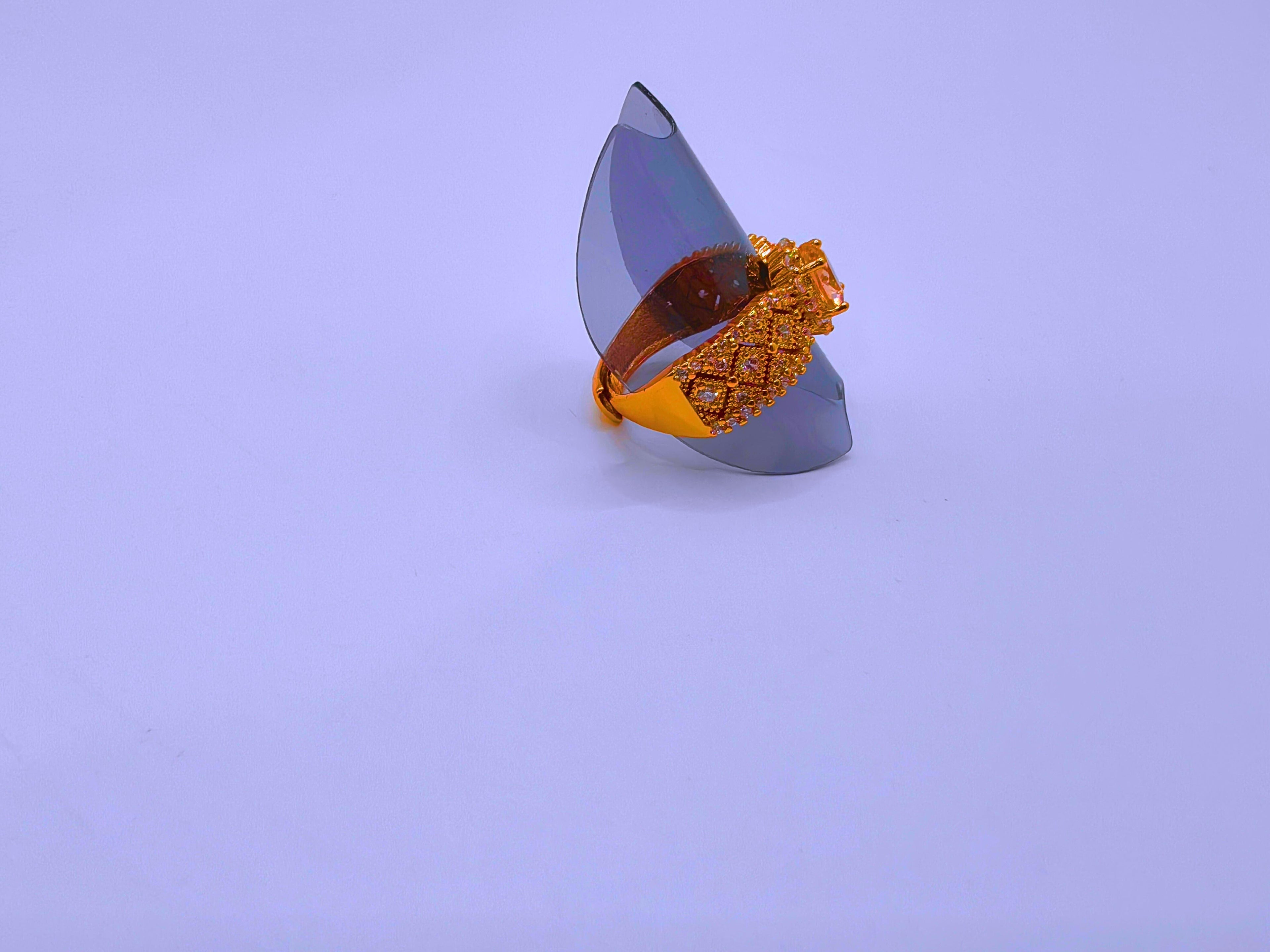 RB0061 - Anillo Acero Inoxidable Circonita Chapa Oro Rosa 14K Calenbi