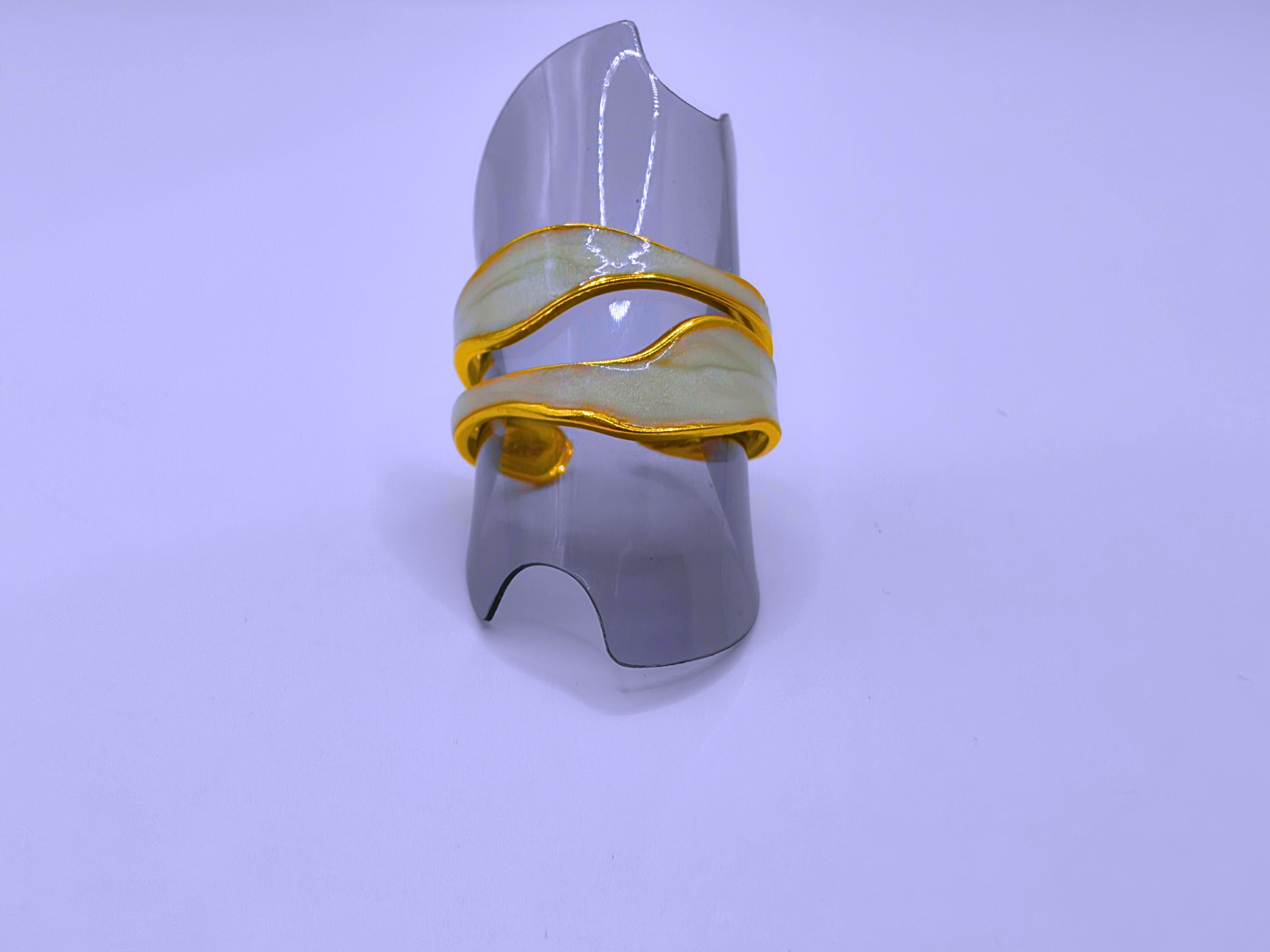 RB0006-10 Anillo Acero Inoxidable Epoxica Chapa Oro 10k Calenbi