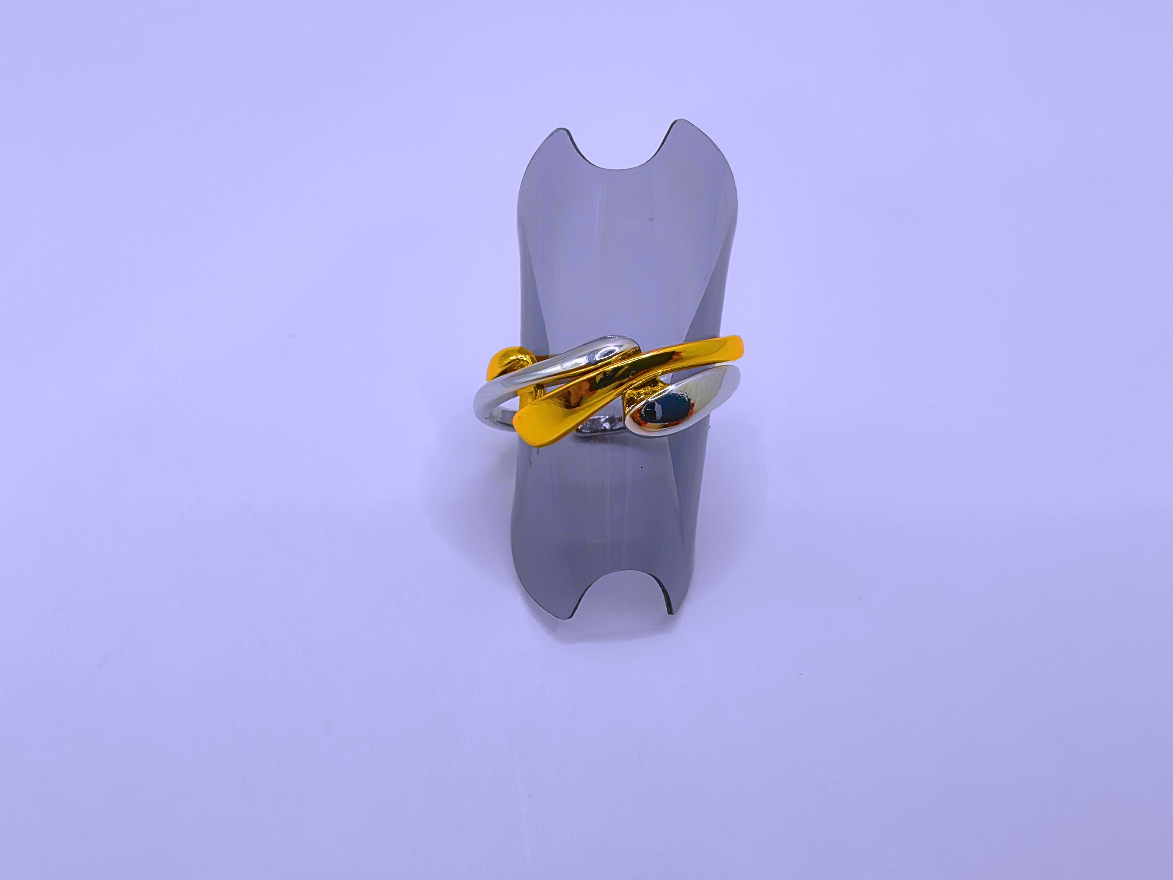 RB0064 - Anillo Acero Inoxidable Doble Chapa Oro 10k Calenbi