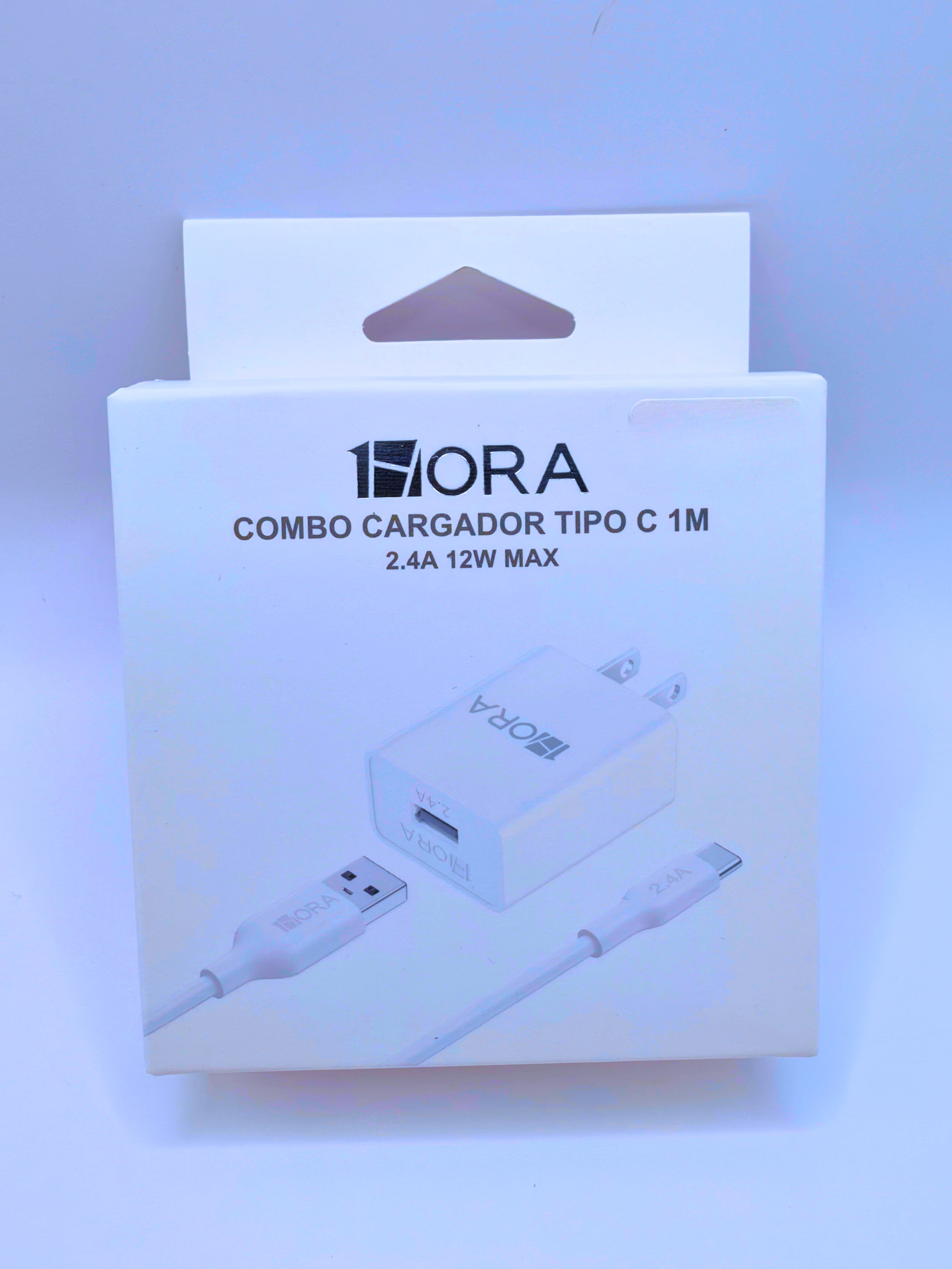 GAR142 - Combo Cargador Tipo "C" 1M 2.4A 12W MAX 1HORA