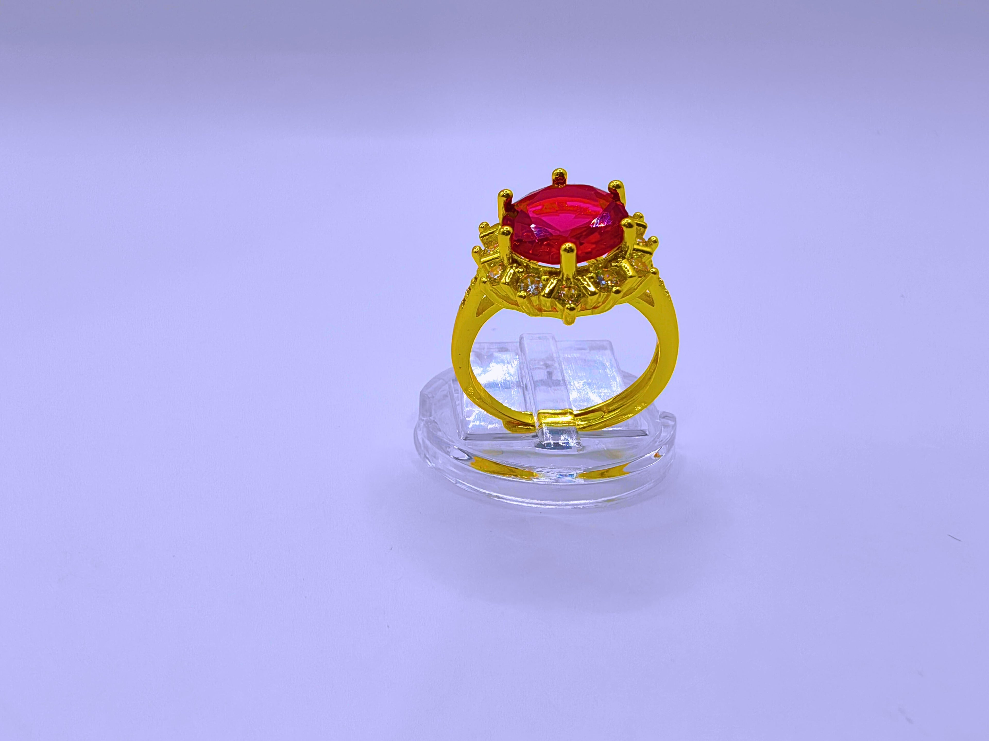 RB0013 - Anillo Cobre Copo Nieve Ajustable Chapa Oro 10K Calenbi