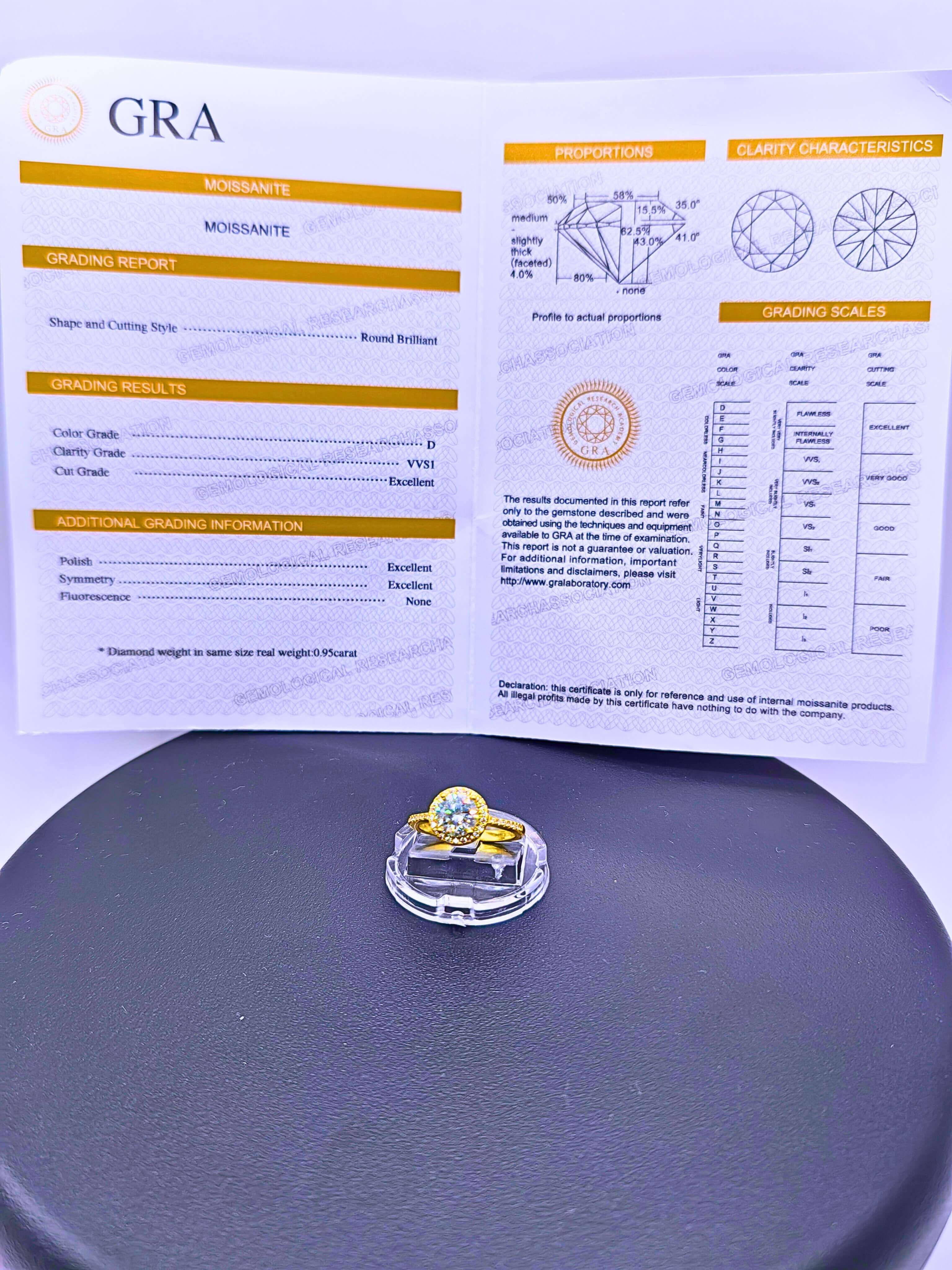 SR0065 - Anillo S925 Esterlina "Compromiso" MOISSANITA Chapa Oro 14k Calenbi