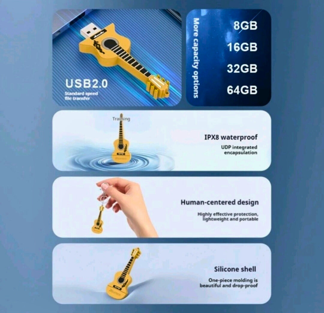 Memoria USB "A" Externa Guitarra 32 GB Reletech