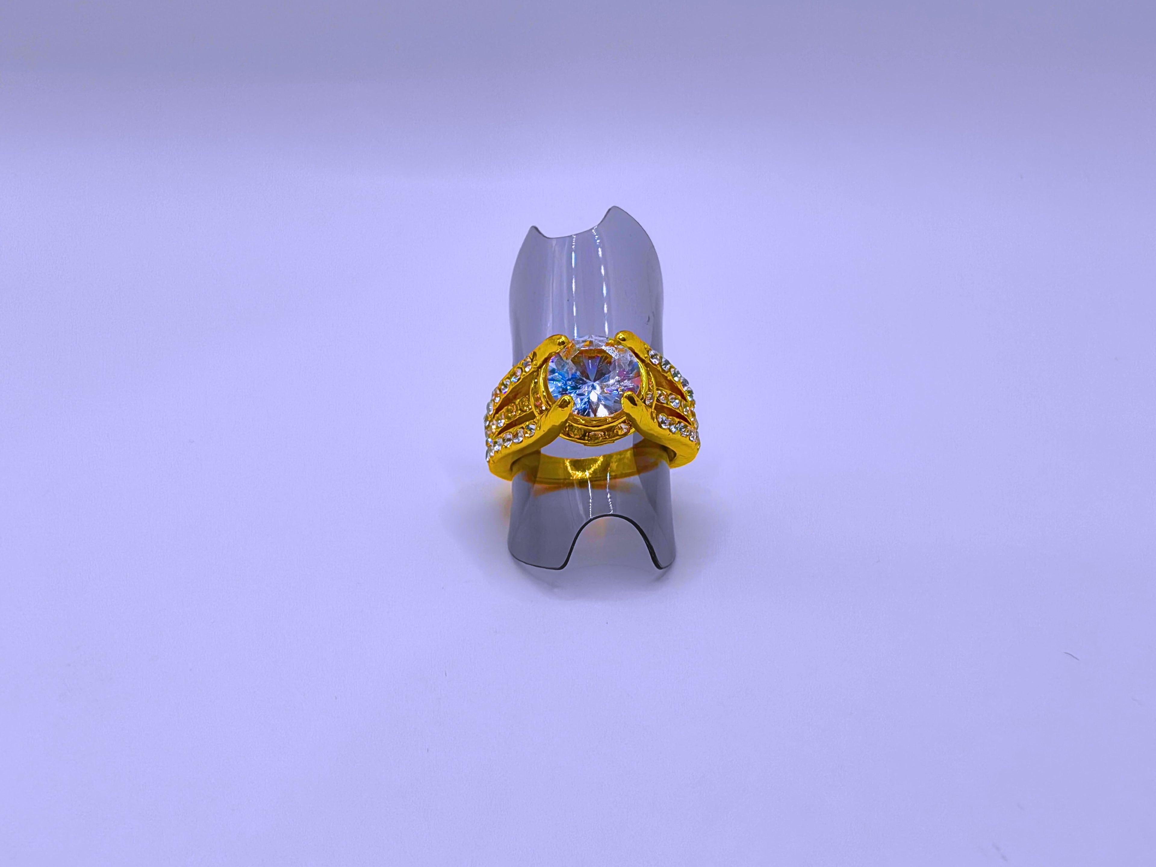 RB0001,02,03 - Anillo Cobre Moderno Circonita Cubica Chapa Oro 14k Calenbi