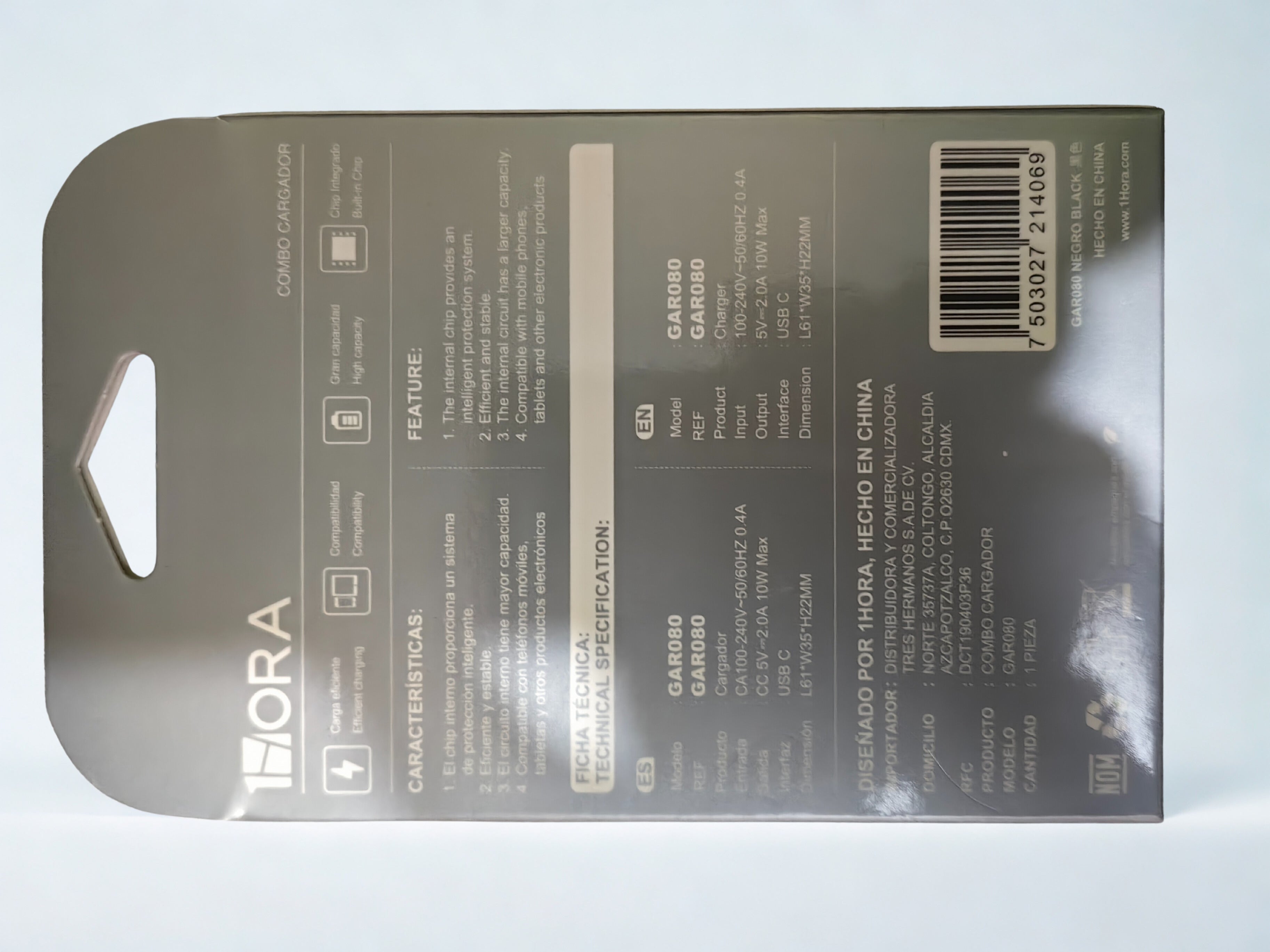 GAR080 - Combo Cargador Tipo "C"