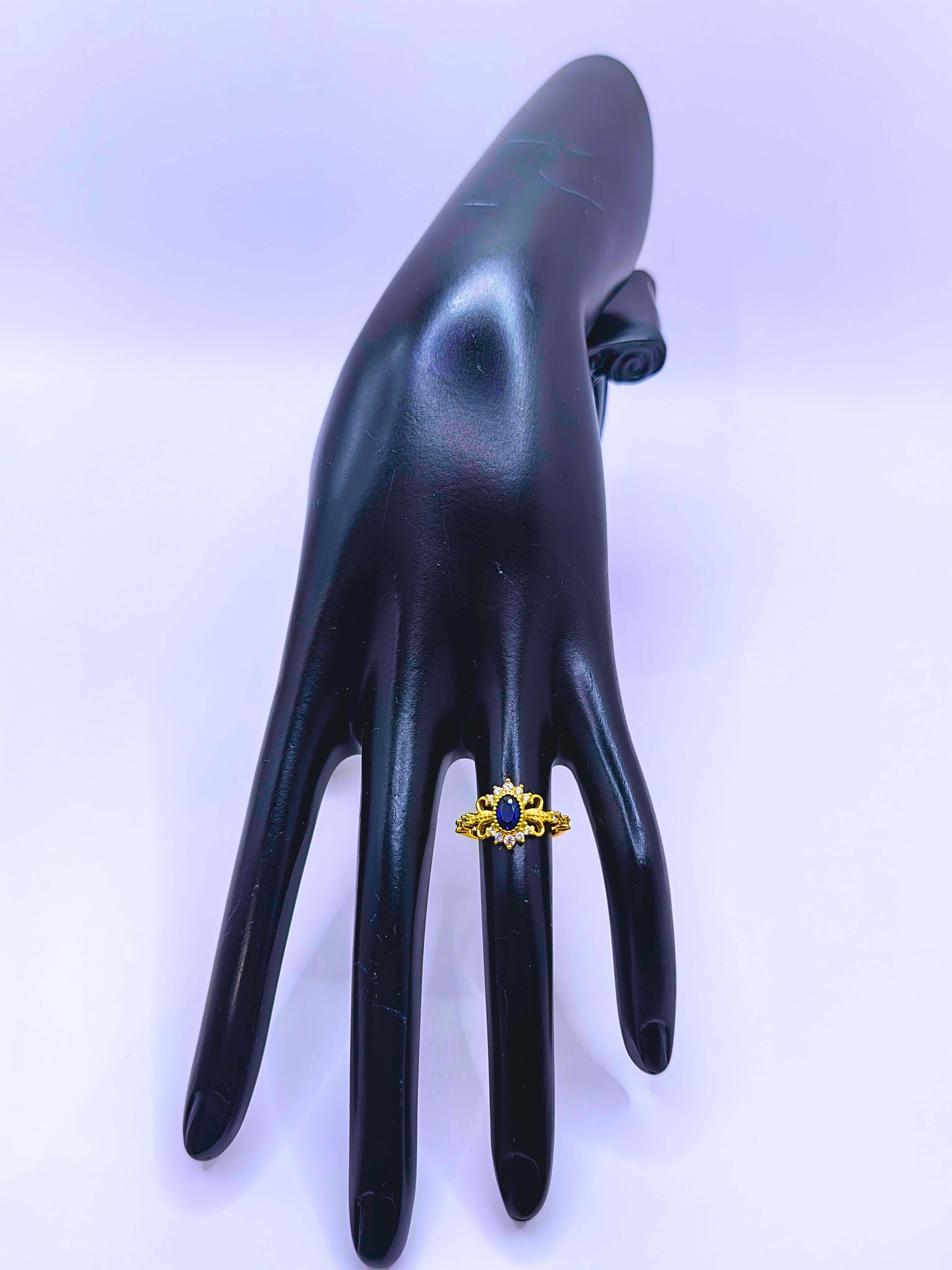 SR0069 - Anillo S925 Ley "Sello Real" Circonita Chapa Oro 12k