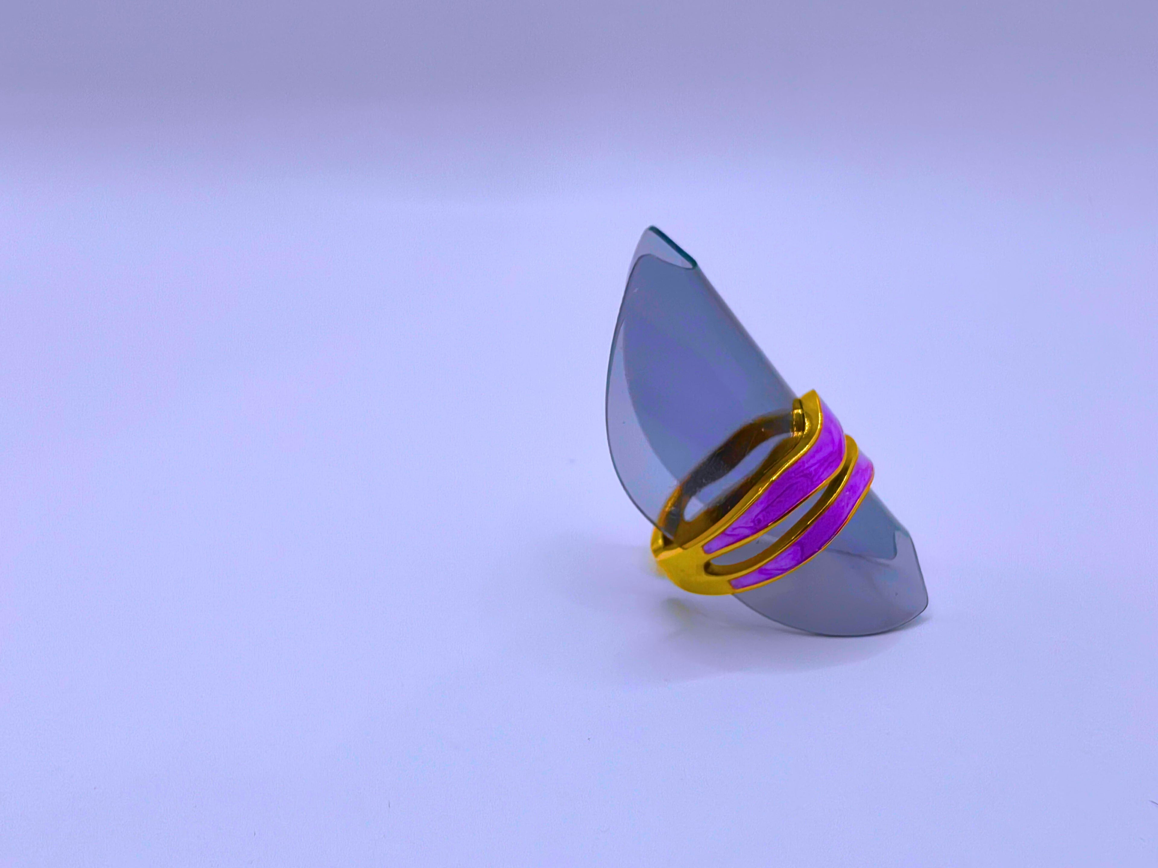 RB0006-10 Anillo Acero Inoxidable Epoxica Chapa Oro 10k Calenbi