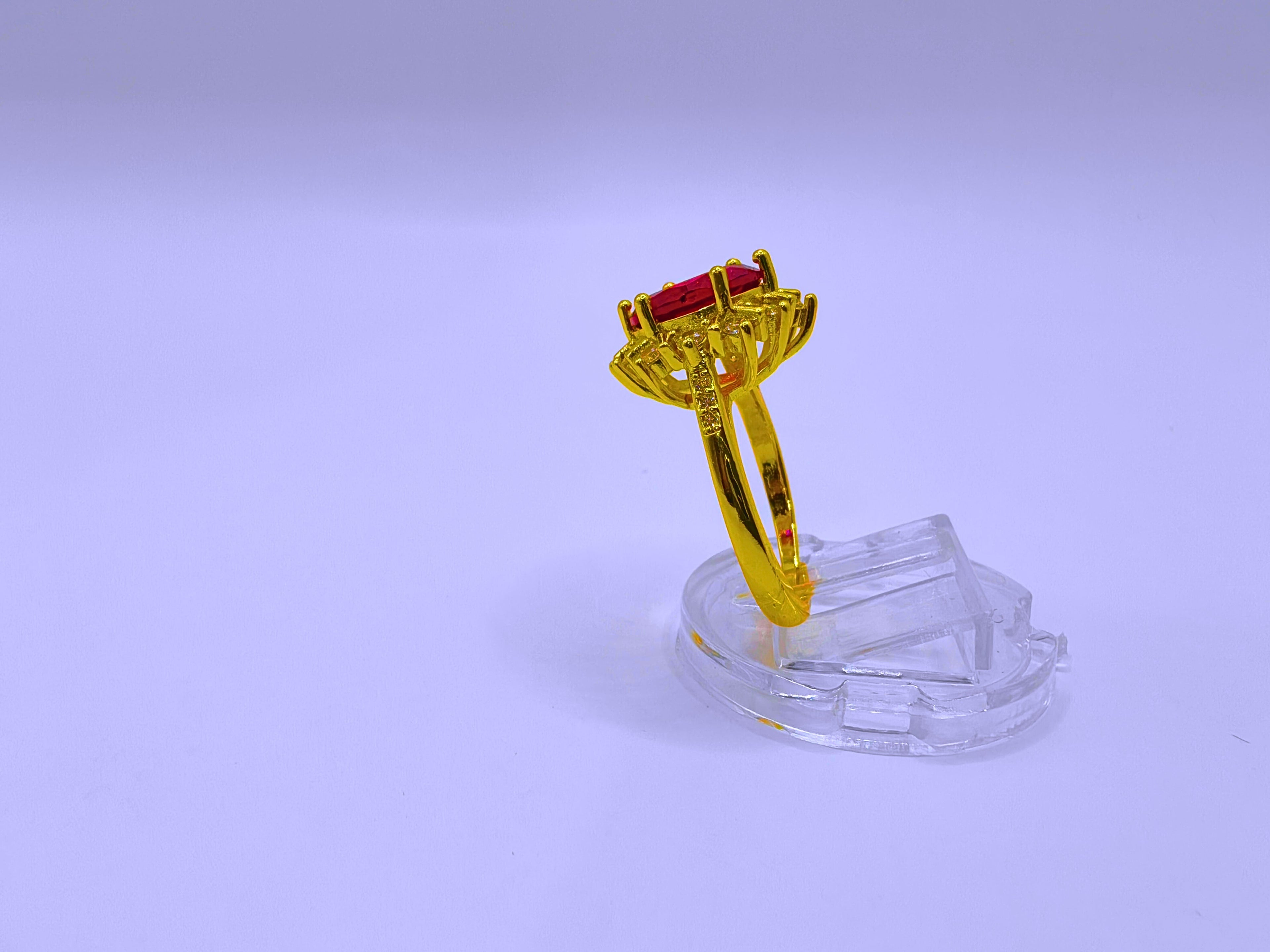 RB0013 - Anillo Cobre Copo Nieve Ajustable Chapa Oro 10K Calenbi