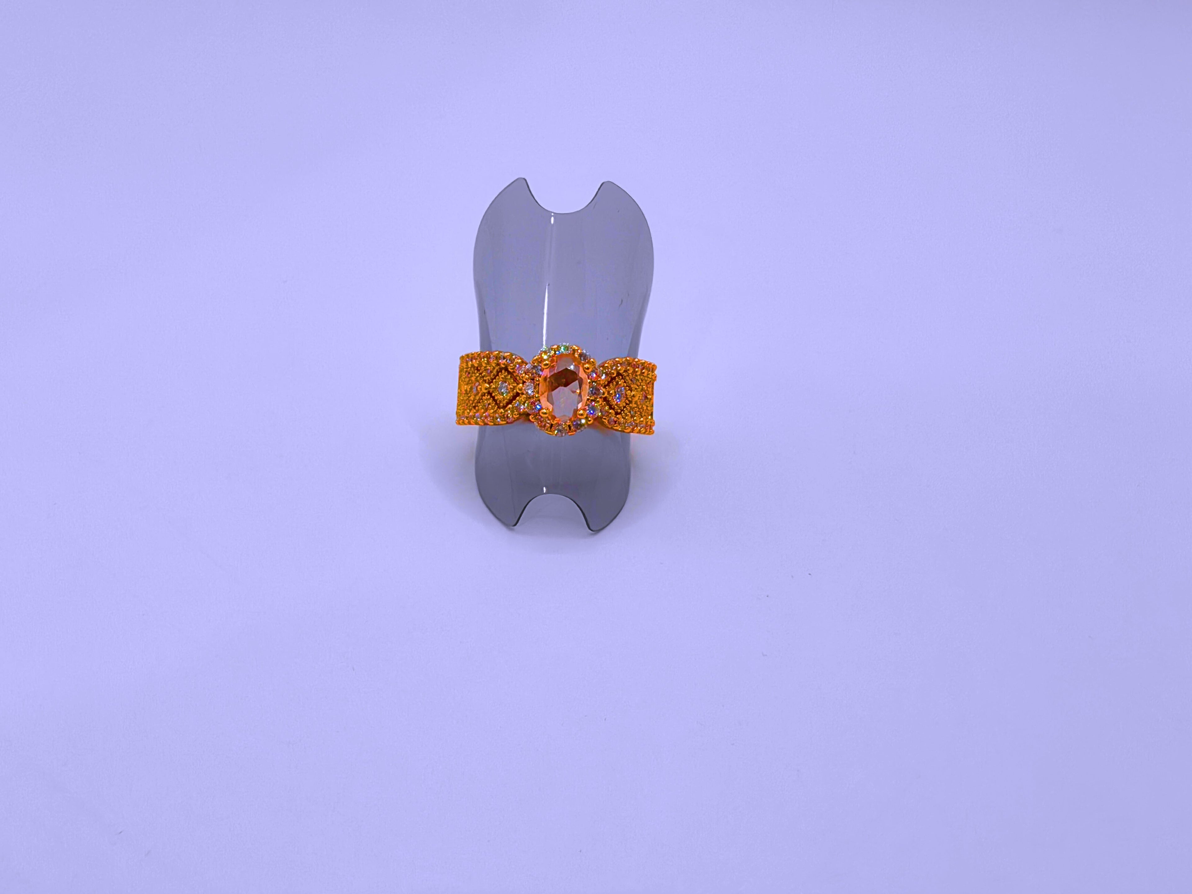 RB0061 - Anillo Acero Inoxidable Circonita Chapa Oro Rosa 14K Calenbi