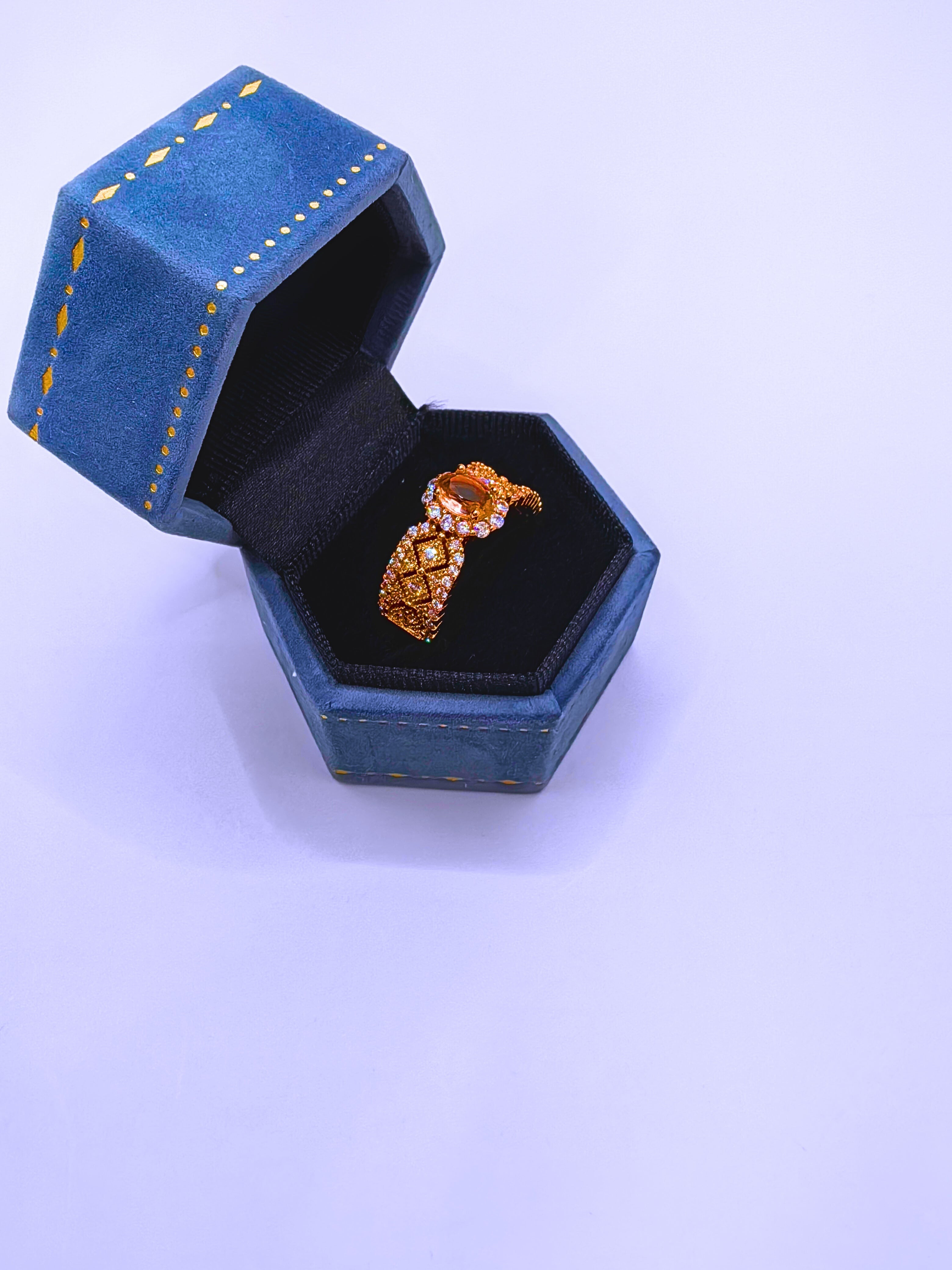 RB0061 - Anillo Acero Inoxidable Circonita Chapa Oro Rosa 14K Calenbi