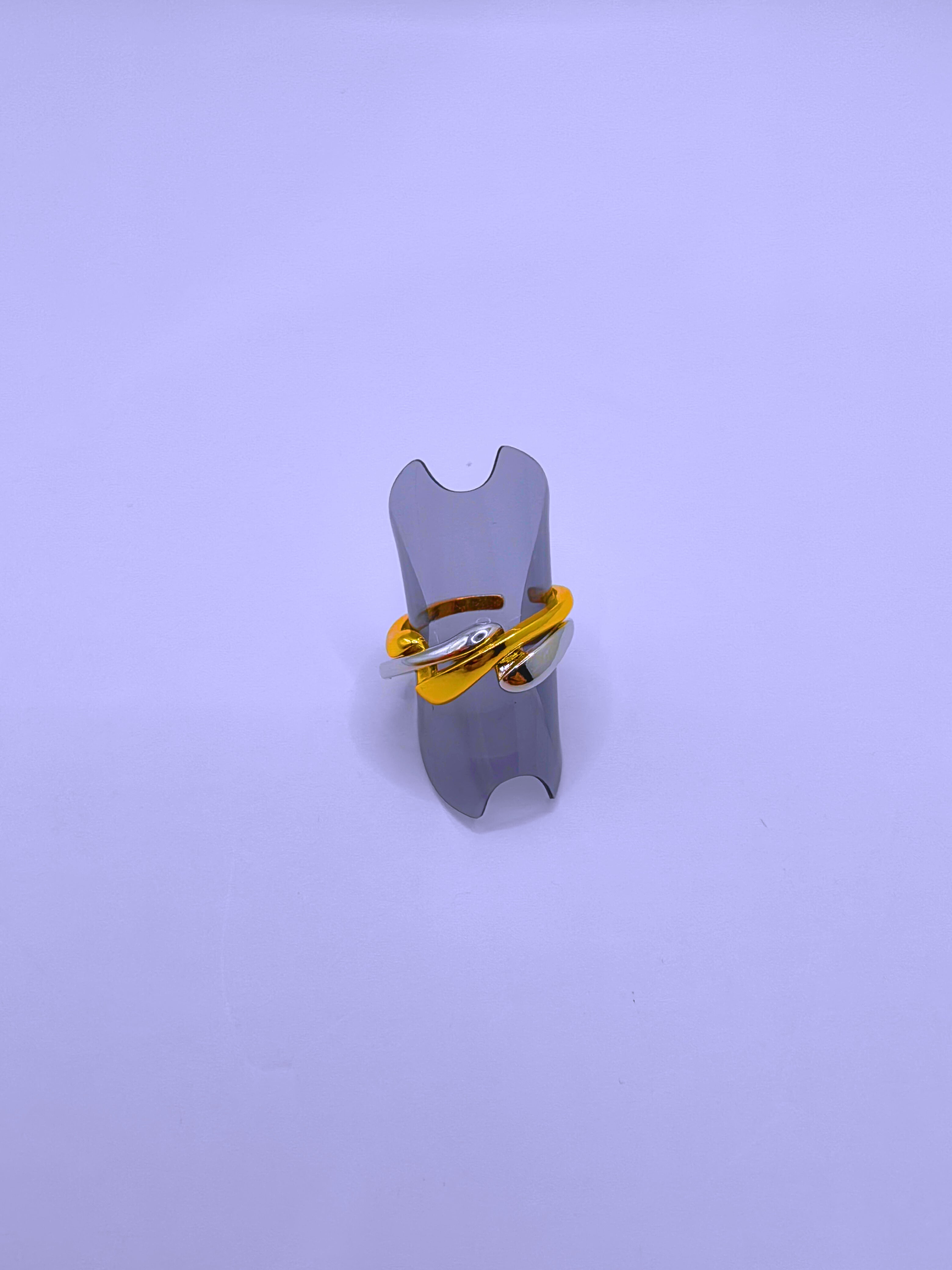 RB0064 - Anillo Acero Inoxidable Doble Chapa Oro 10k Calenbi