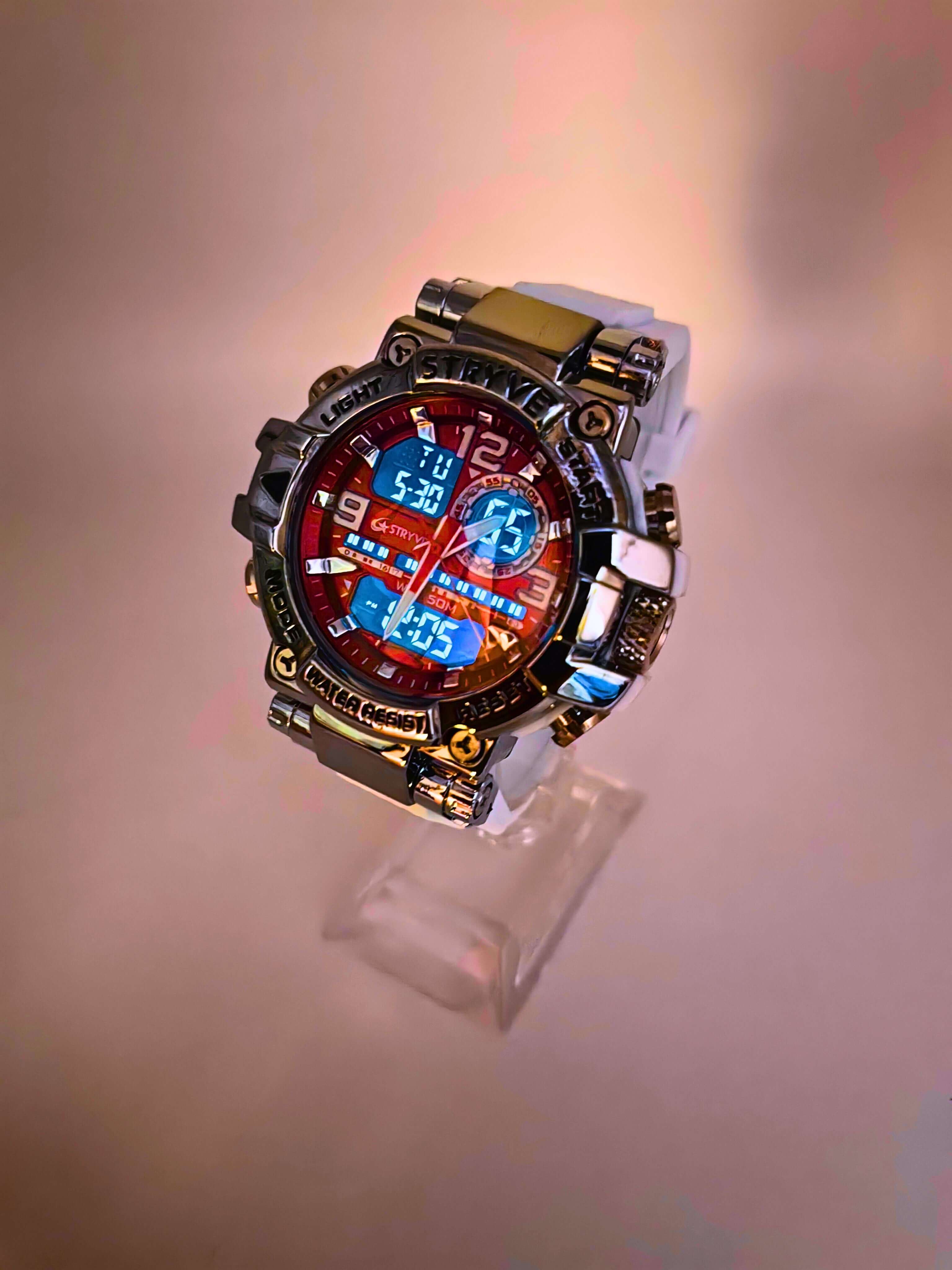 WA0022 - Reloj Digital/Análogo Blanco Acero Strive