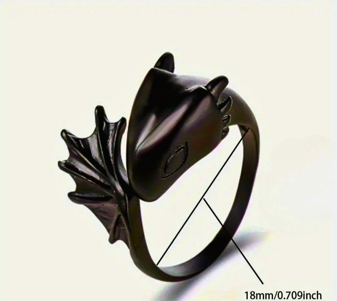 RB0039 - Anillo Aleación Dragón Negro Ajustable Calenbi