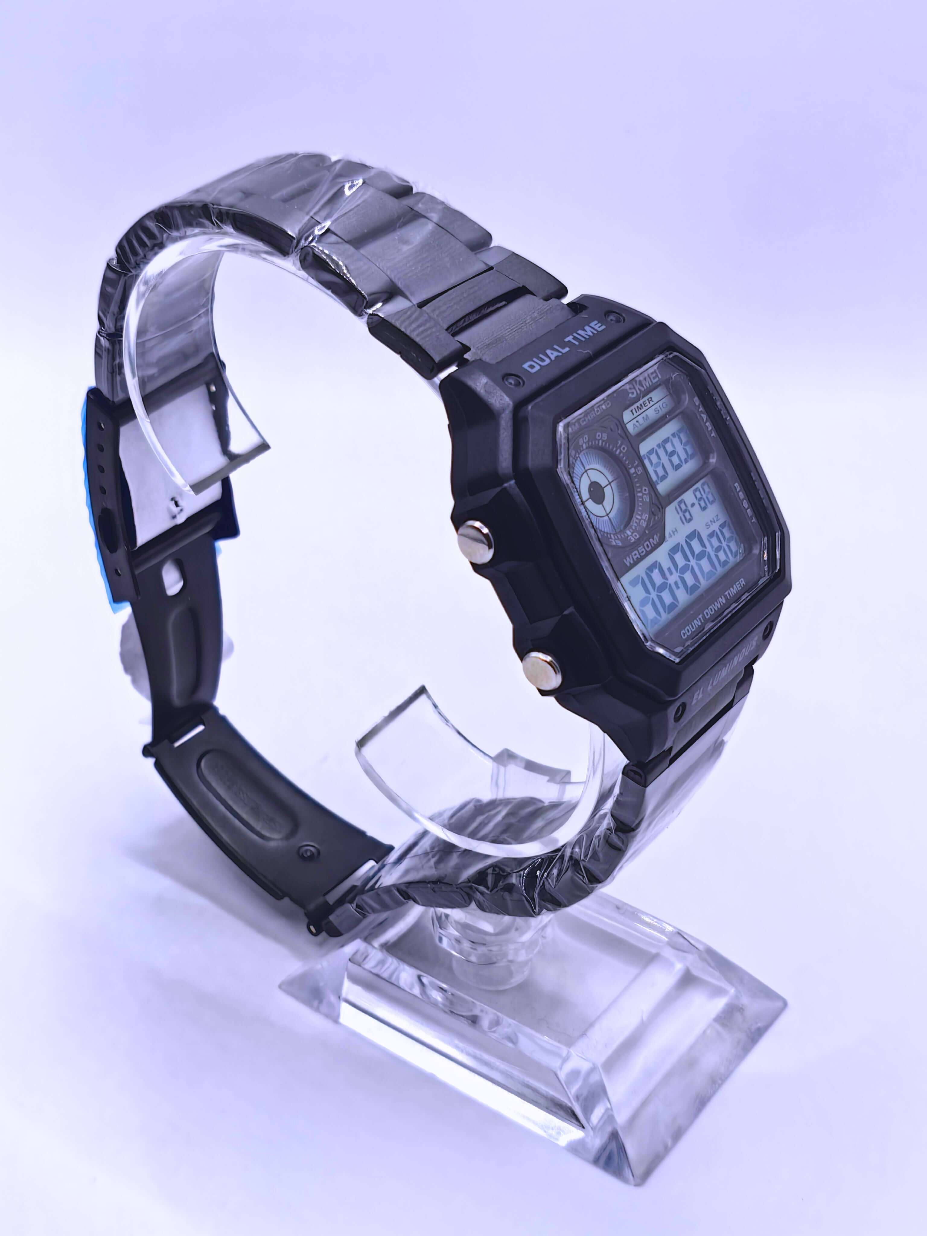 WA0008 - Reloj Digital Acero inoxidable Negro SKMEI