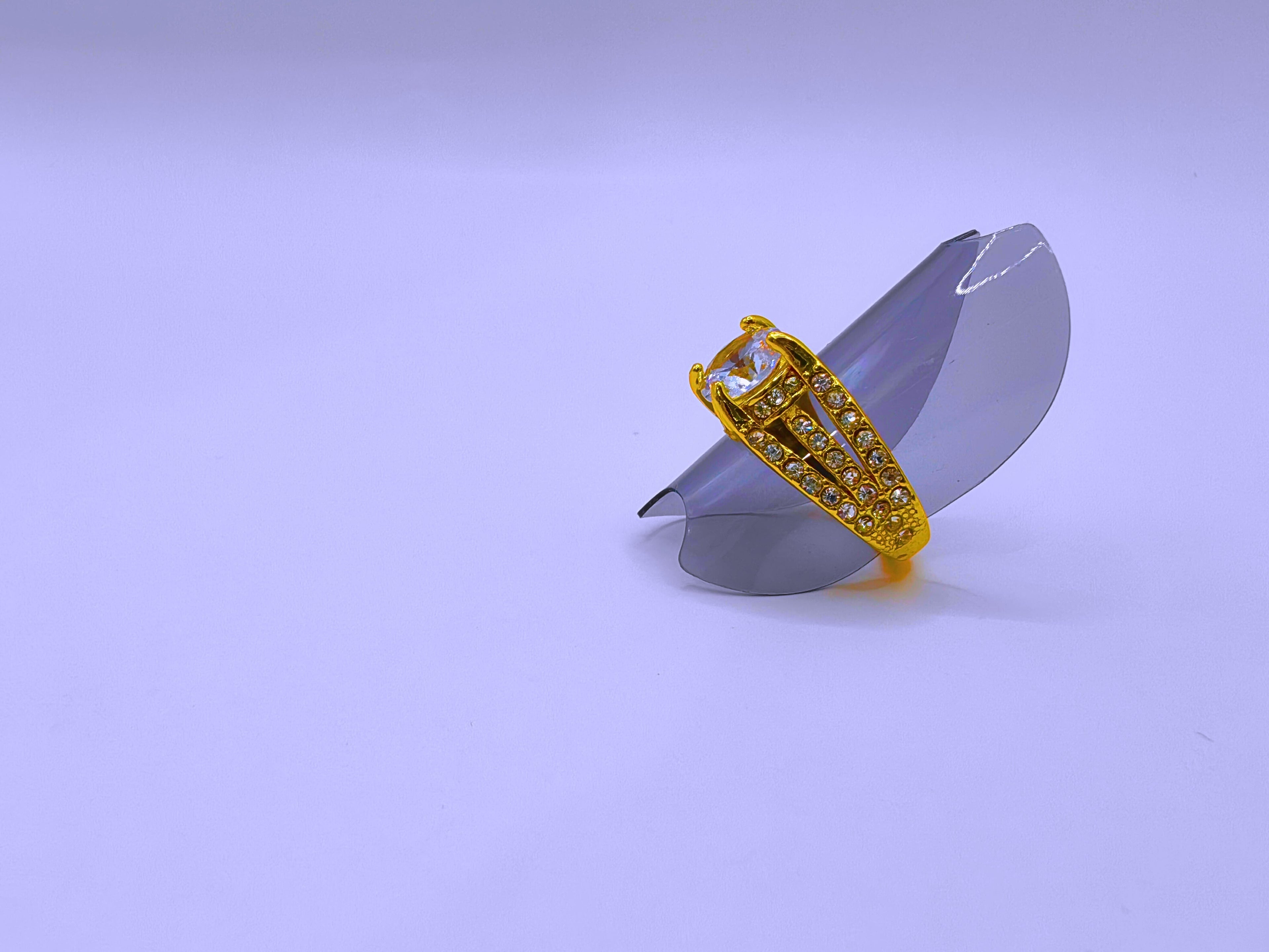 RB0001,02,03 - Anillo Cobre Moderno Circonita Cubica Chapa Oro 14k Calenbi