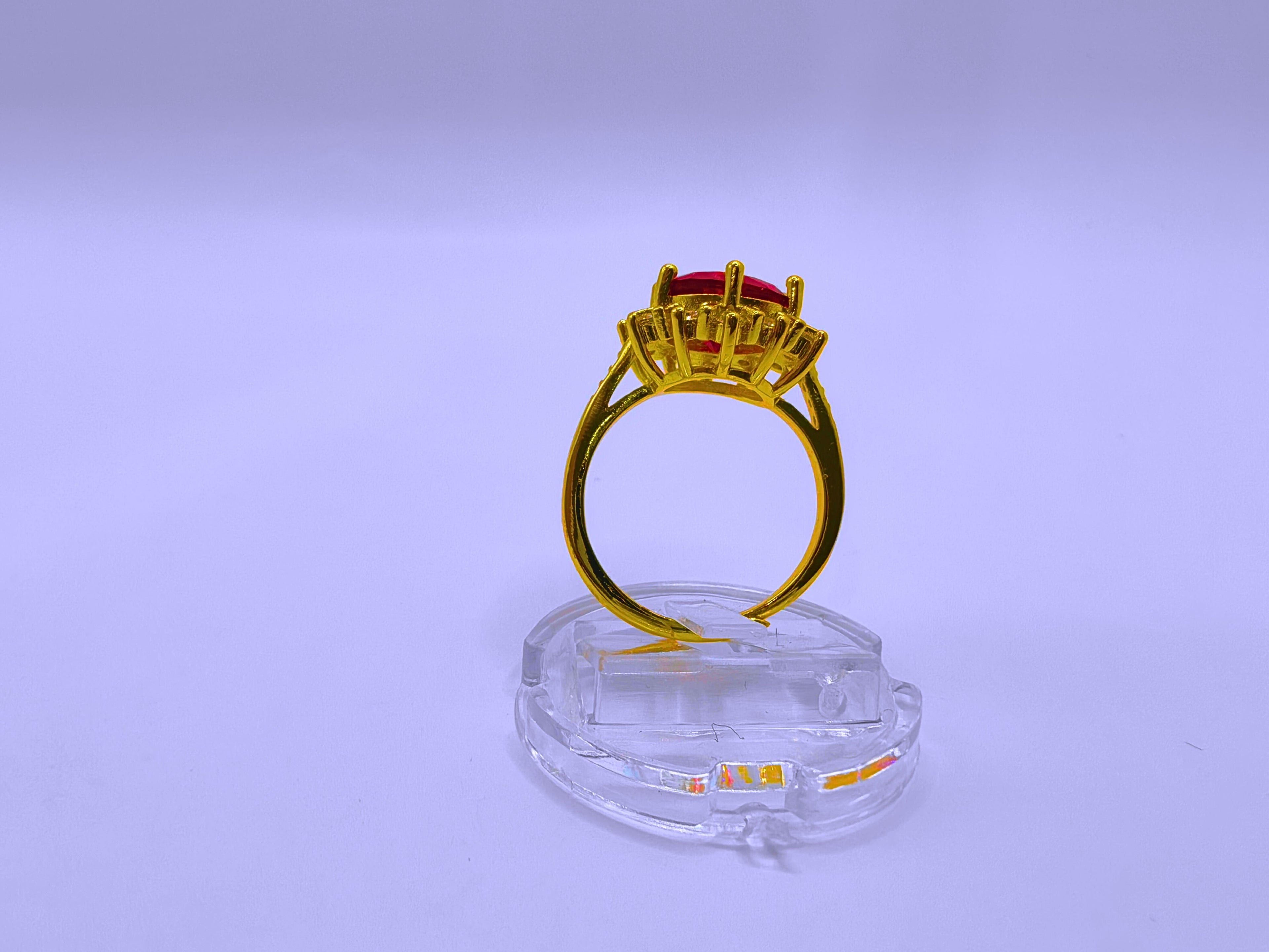 RB0013 - Anillo Cobre Copo Nieve Ajustable Chapa Oro 10K Calenbi